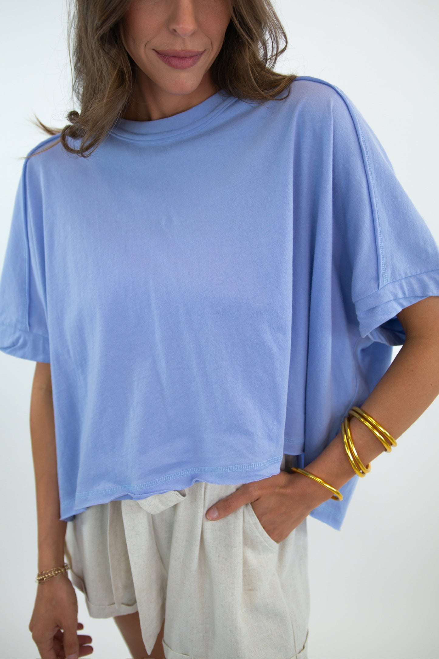 Sky Blue Back To Basics Top