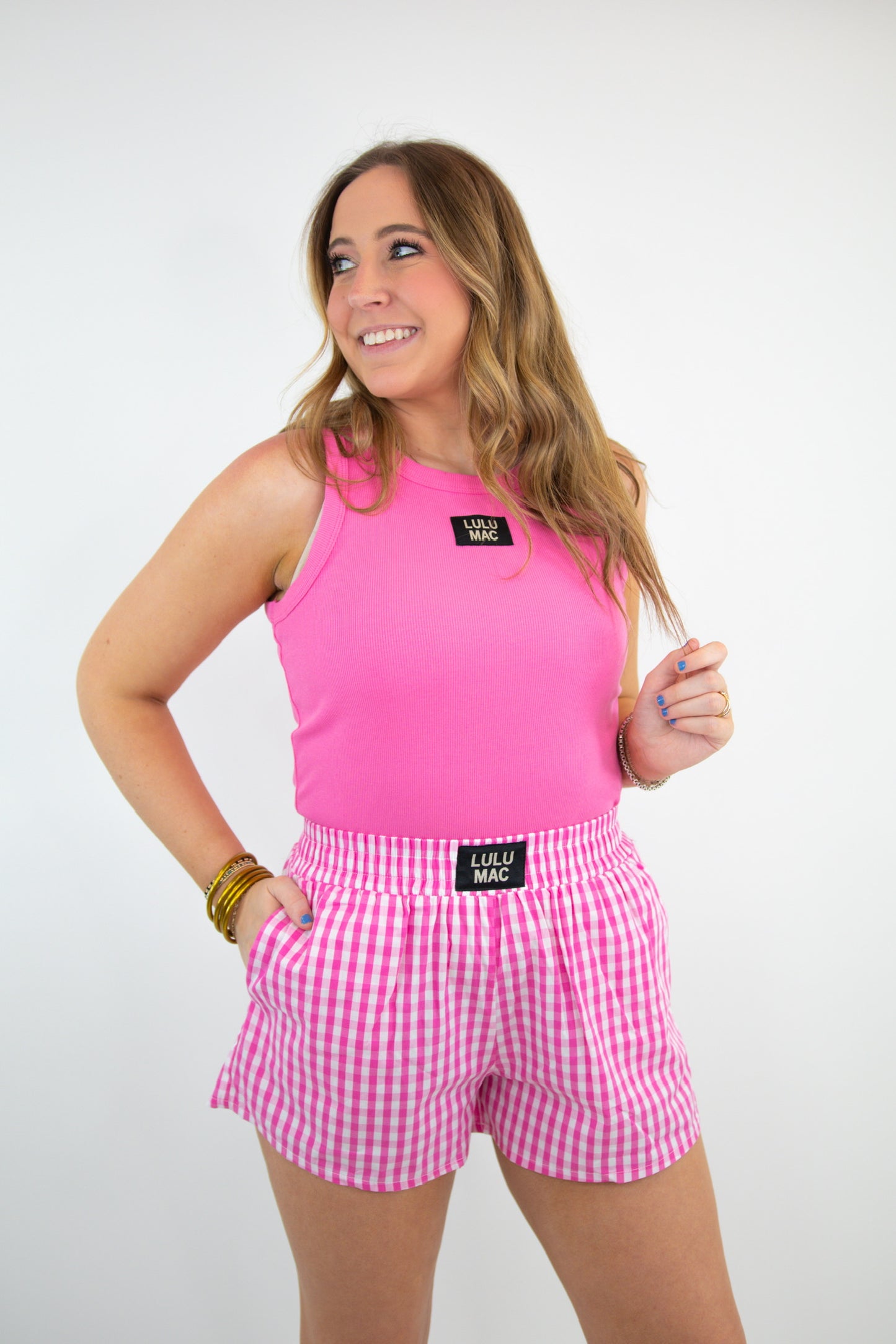Pink Striped Boxer Lulu Mac Shorts