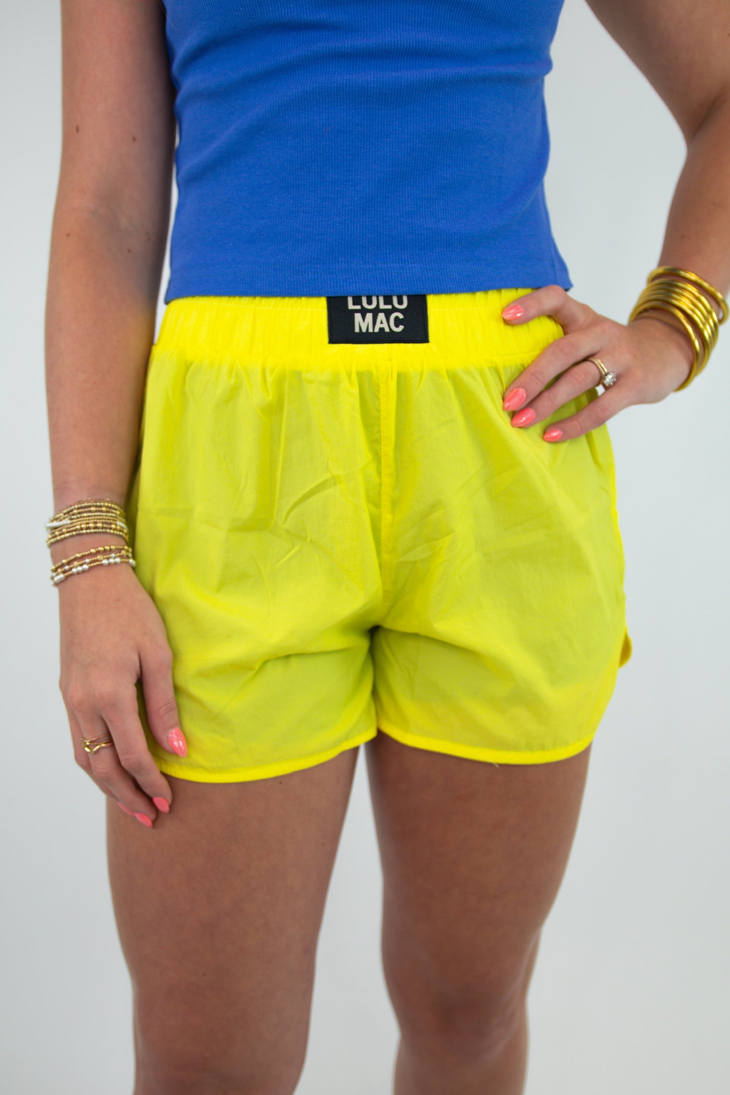 Neon Yellow Lulu Mac Shorts