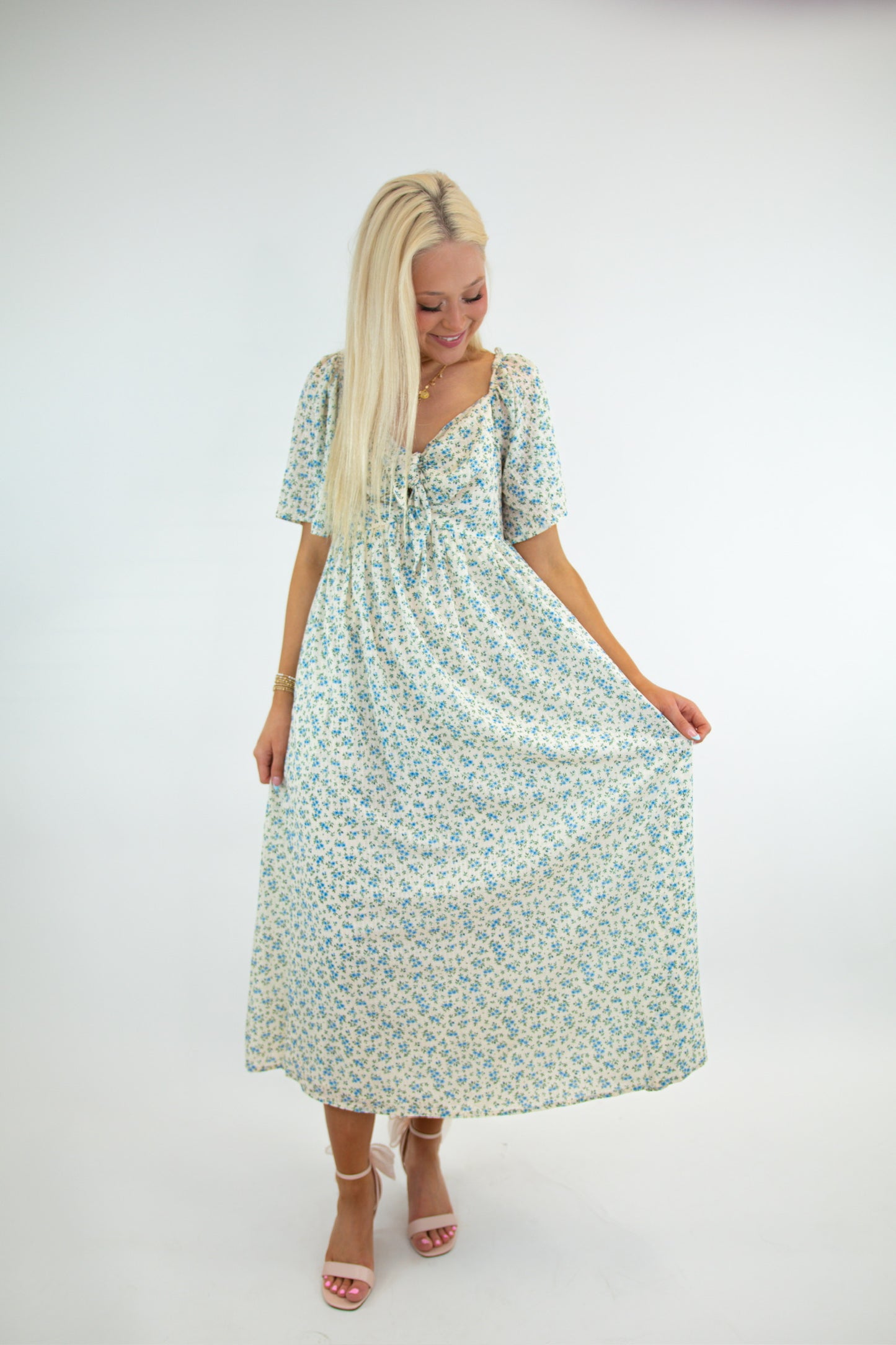 Floral Print Flowy Midi Dress