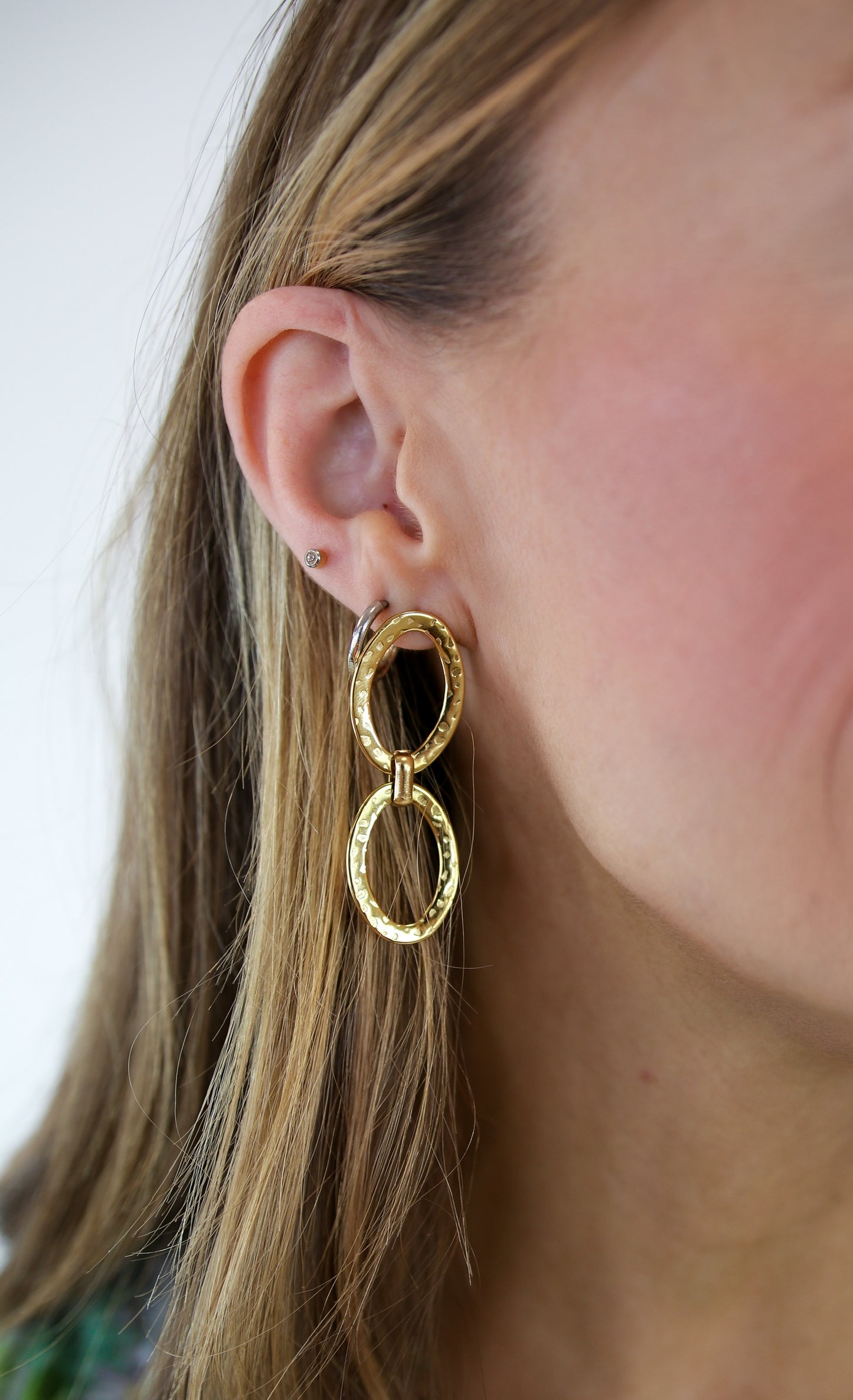 Gold Plated Double Hoop Earrings