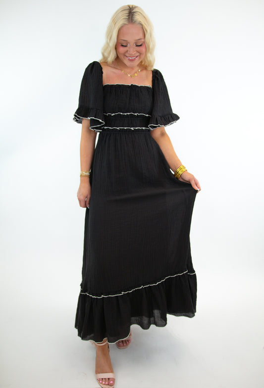 Black Tiered Maxi Dress