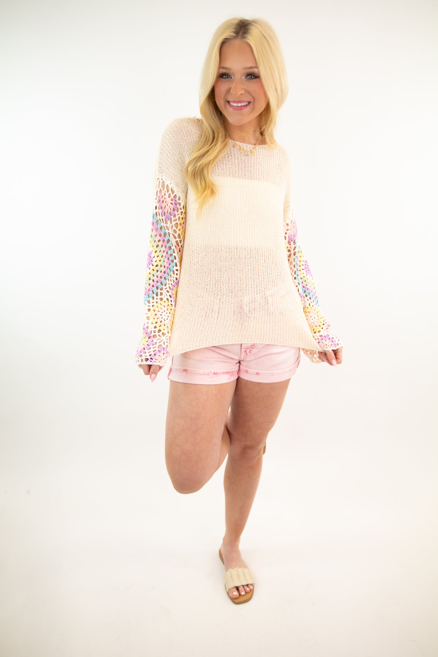 Granny Square Crochet Light Weight Sweater