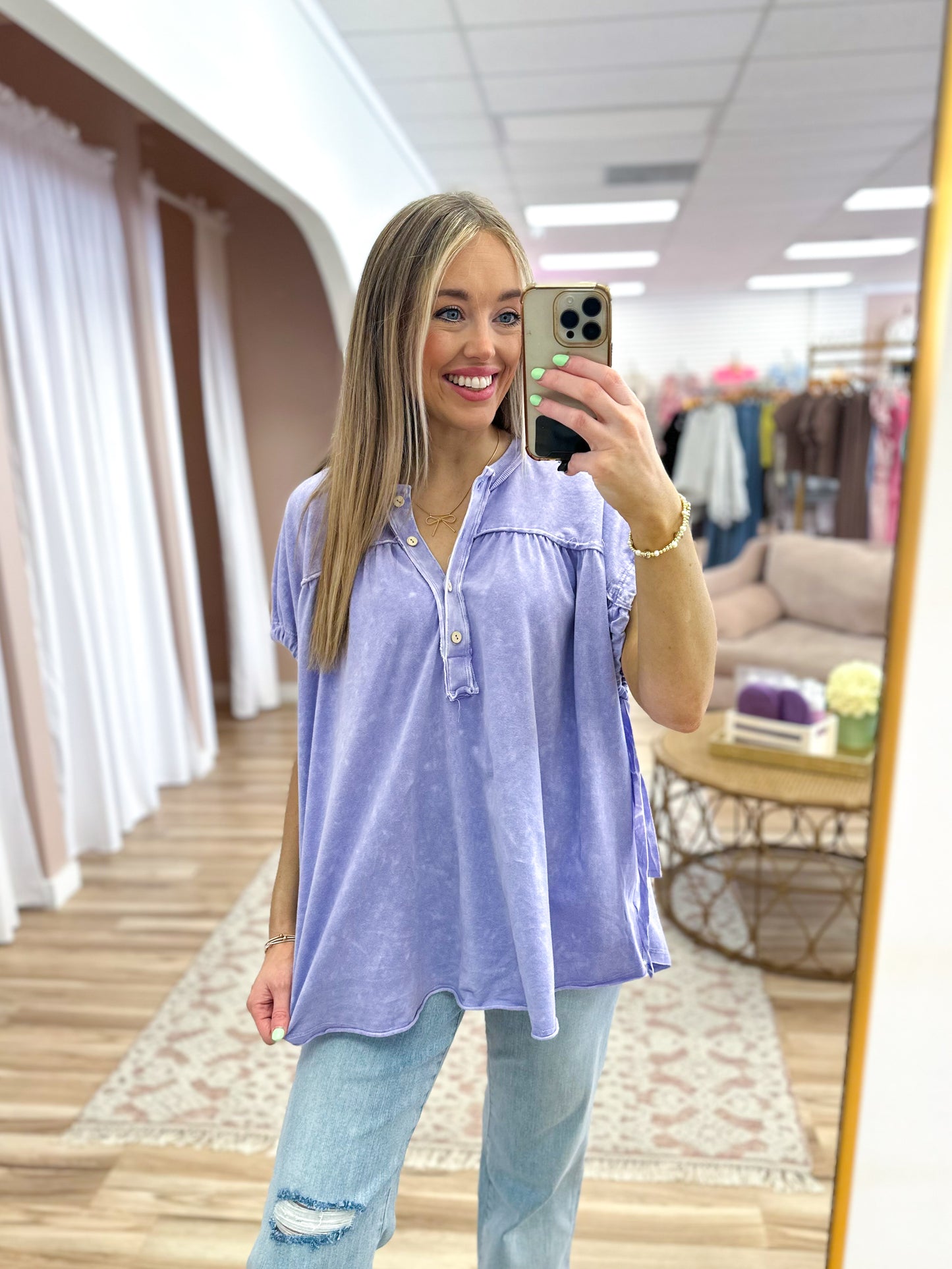 Boho Oversized Tie Detail Top