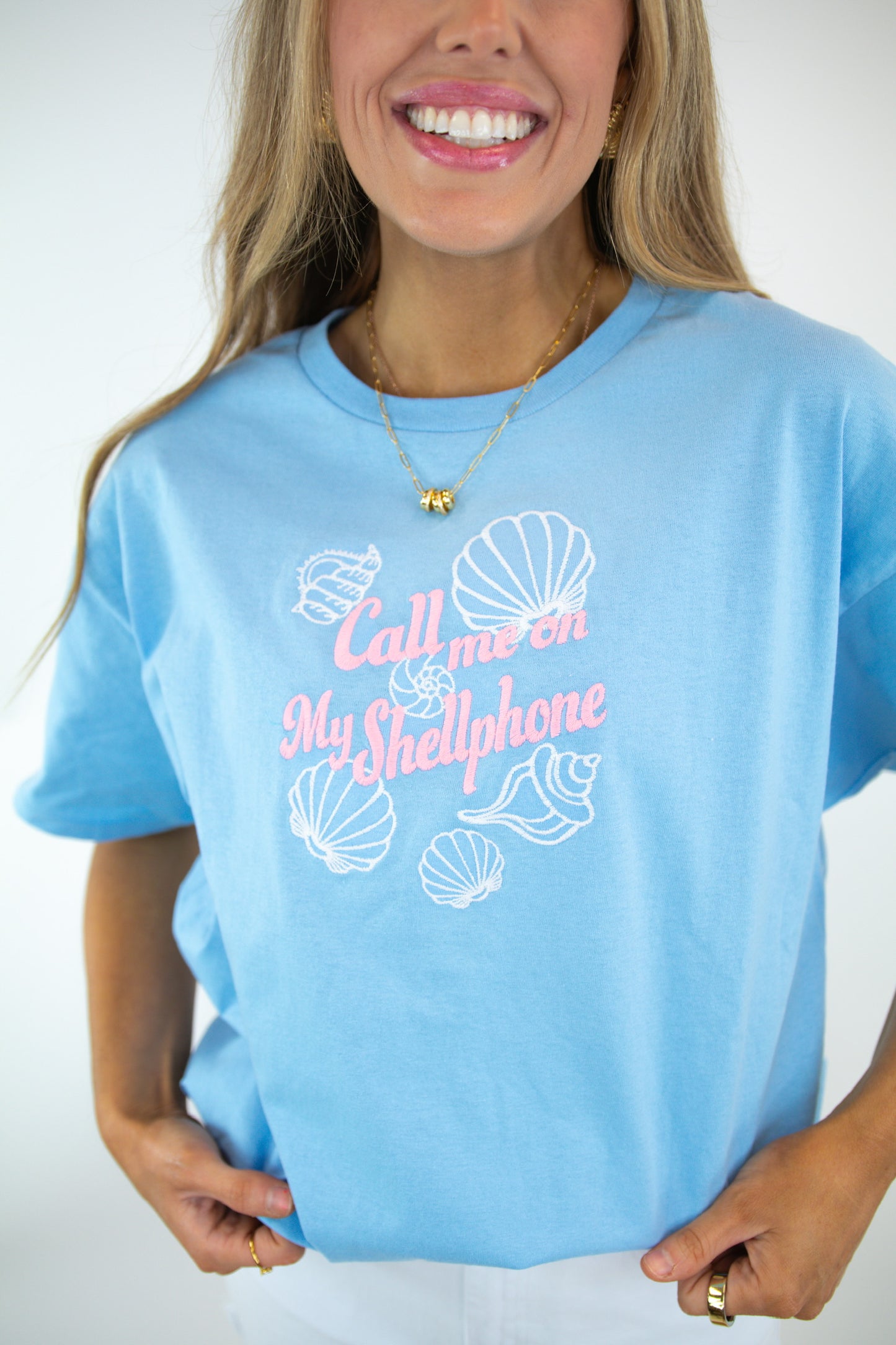 Shell Phone Embroidered Tee