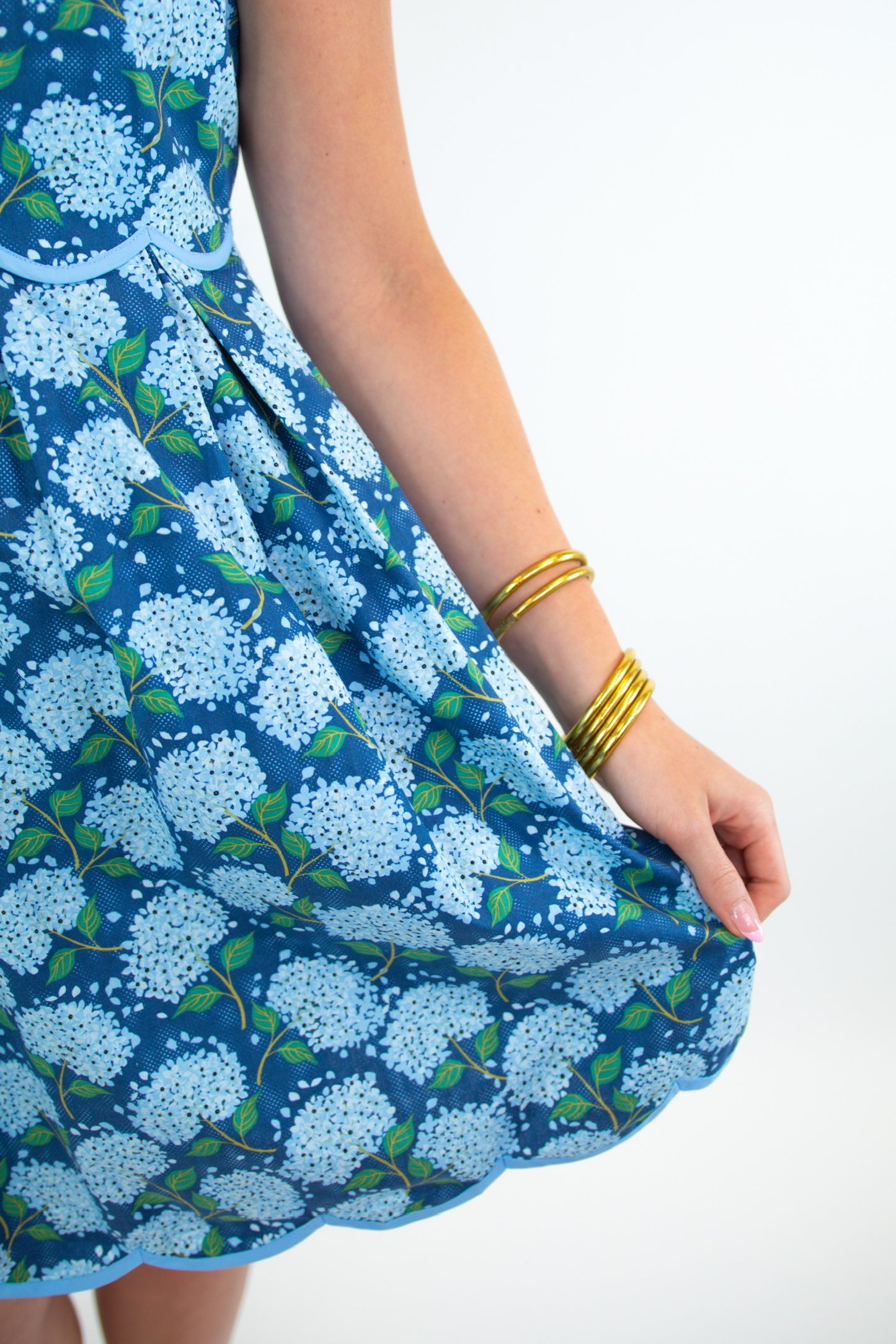 Blue Hydrangea Bow Tie Dress