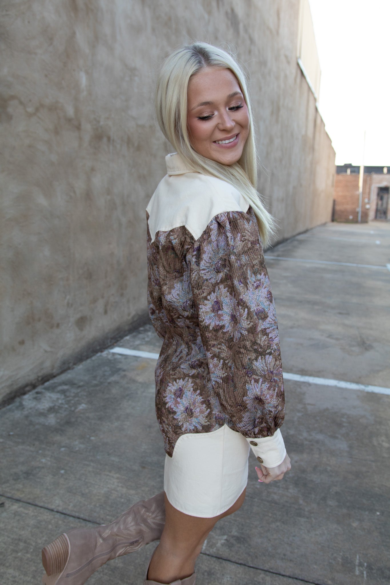 Thankful For You Button Up Western Detailed Dress