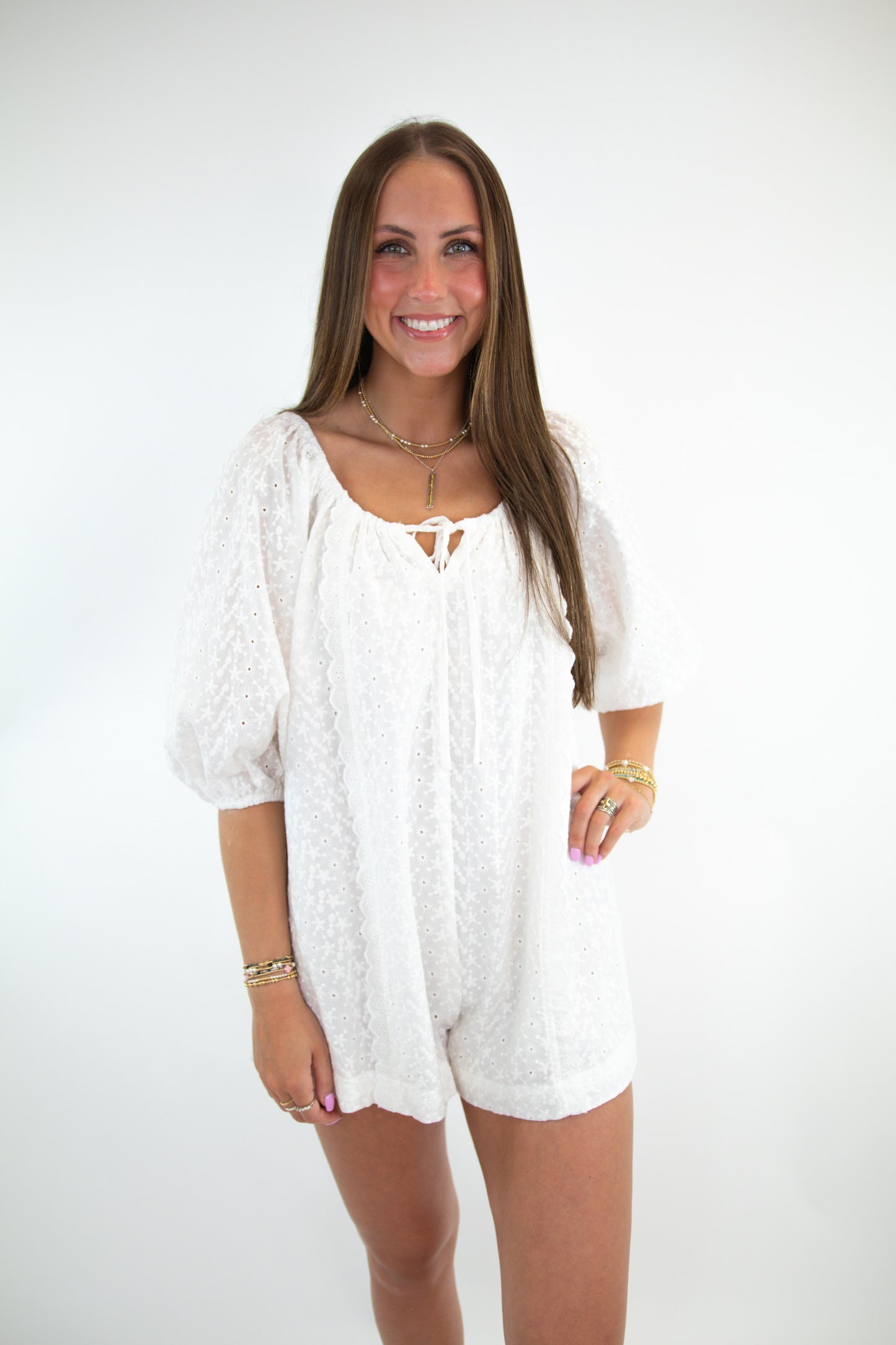 White Eyelet Romper