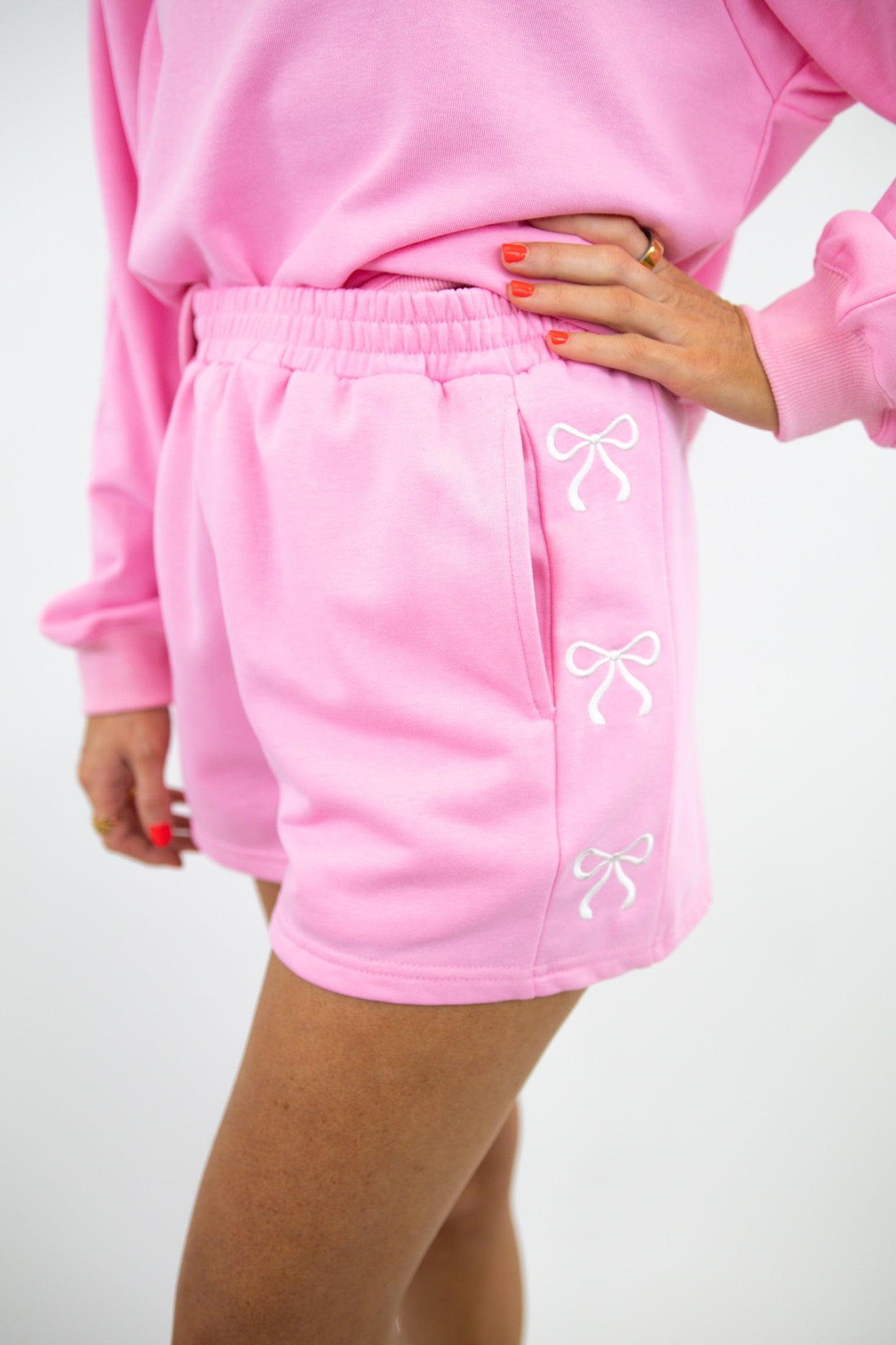 Embroidered Ribbon Bow Shorts