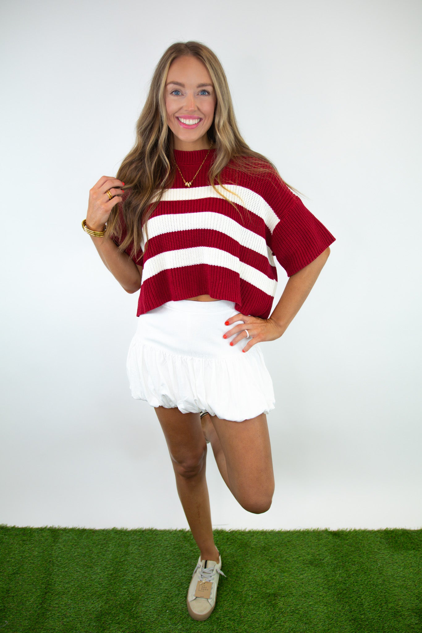 White Bubble Skort