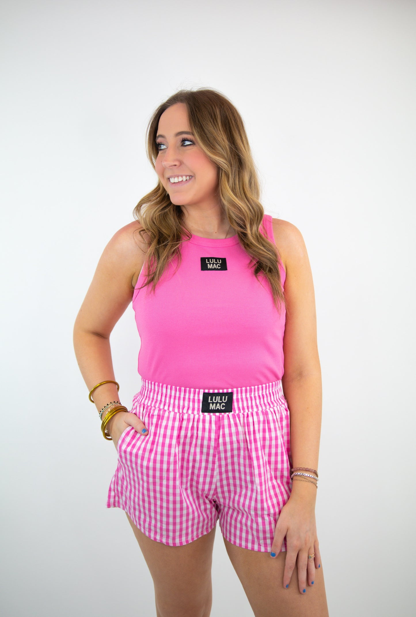 Pink Striped Boxer Lulu Mac Shorts