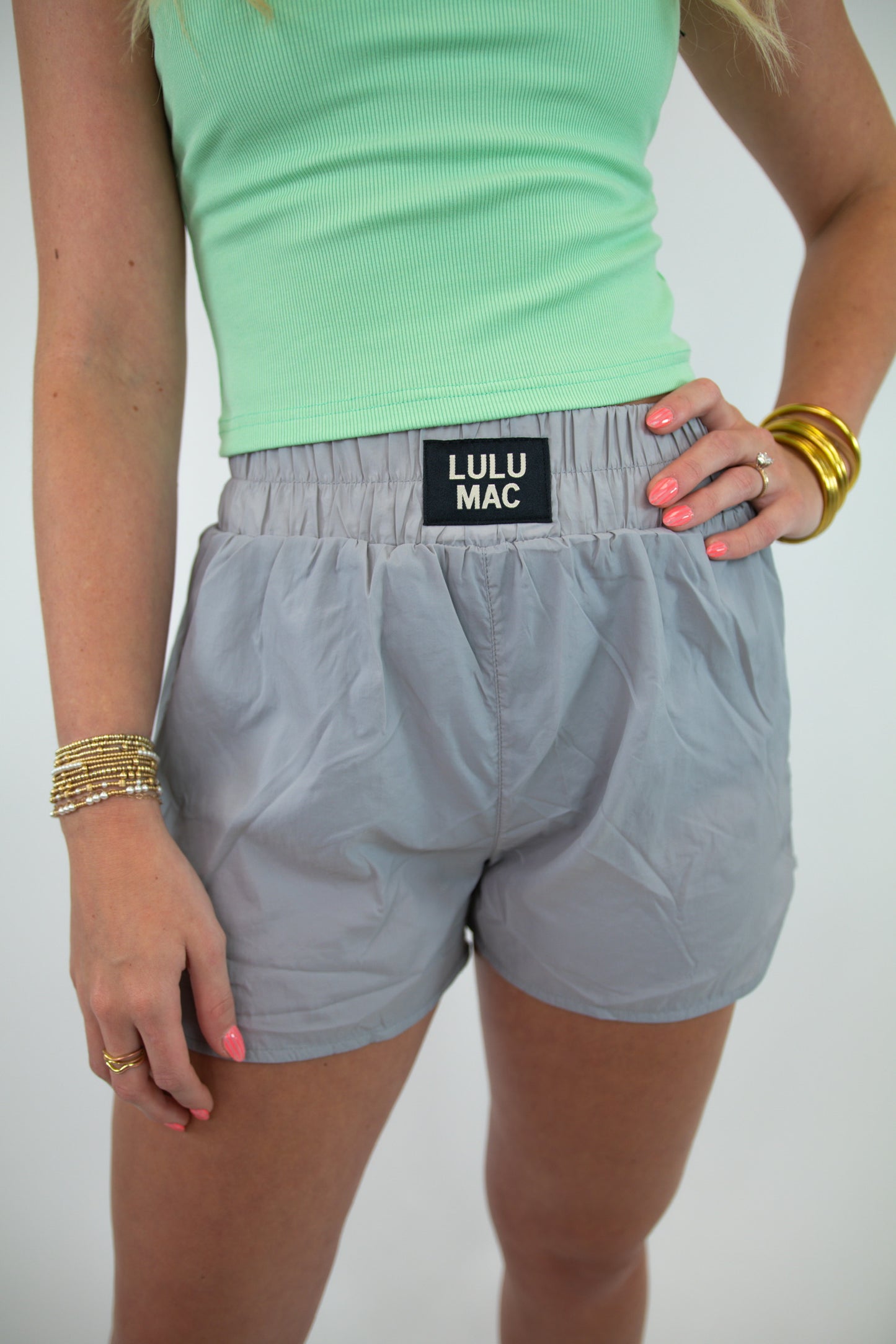 Gray Lulu Mac Shorts