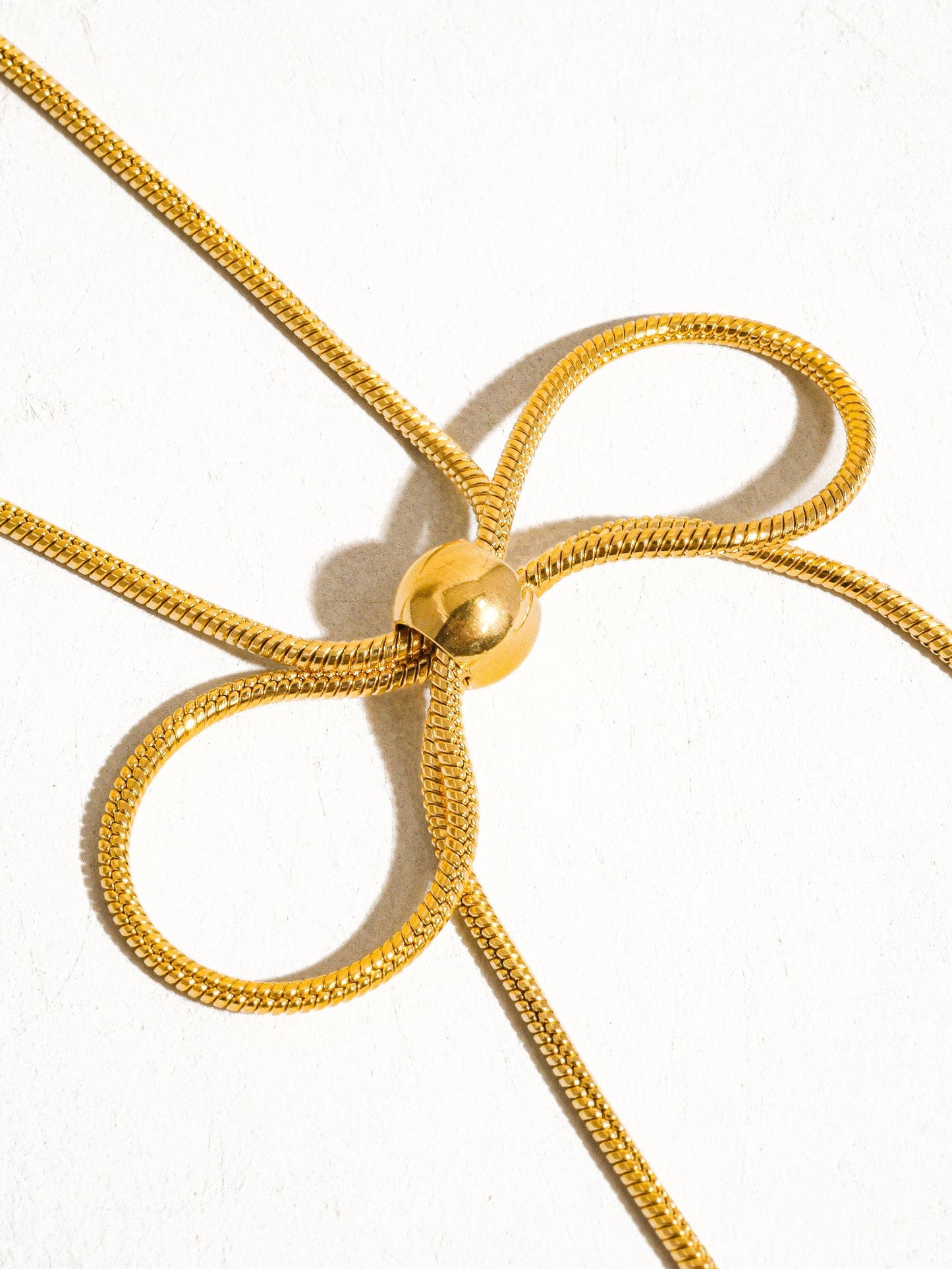 Wildrose 18K Non-Tarnish Bow Chain Necklace