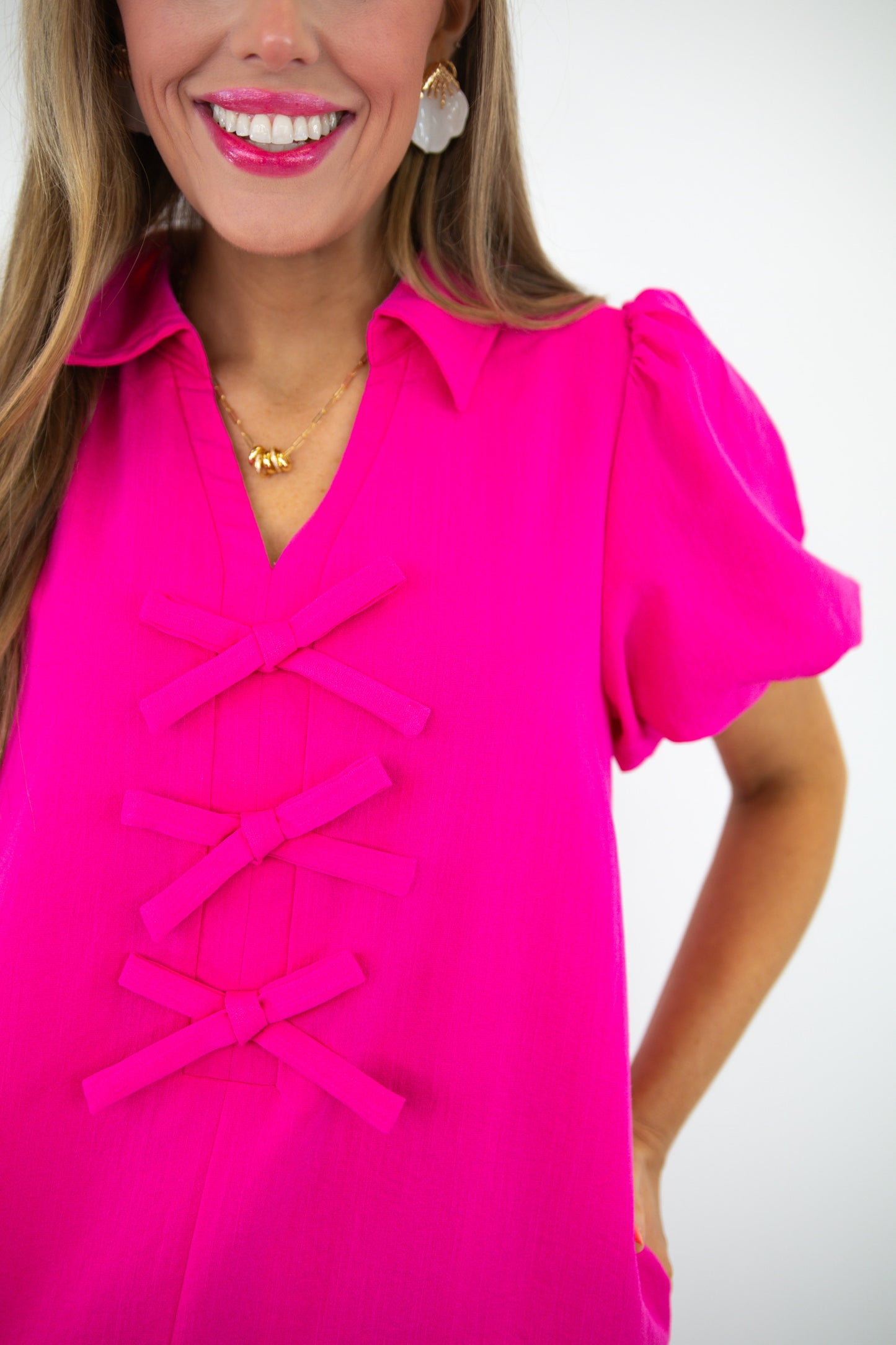 Pink Bow Detail Dress