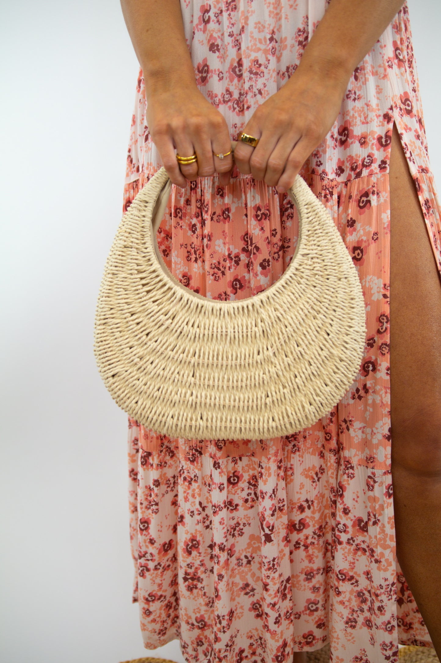 Natural Woven Straw Beach Bag