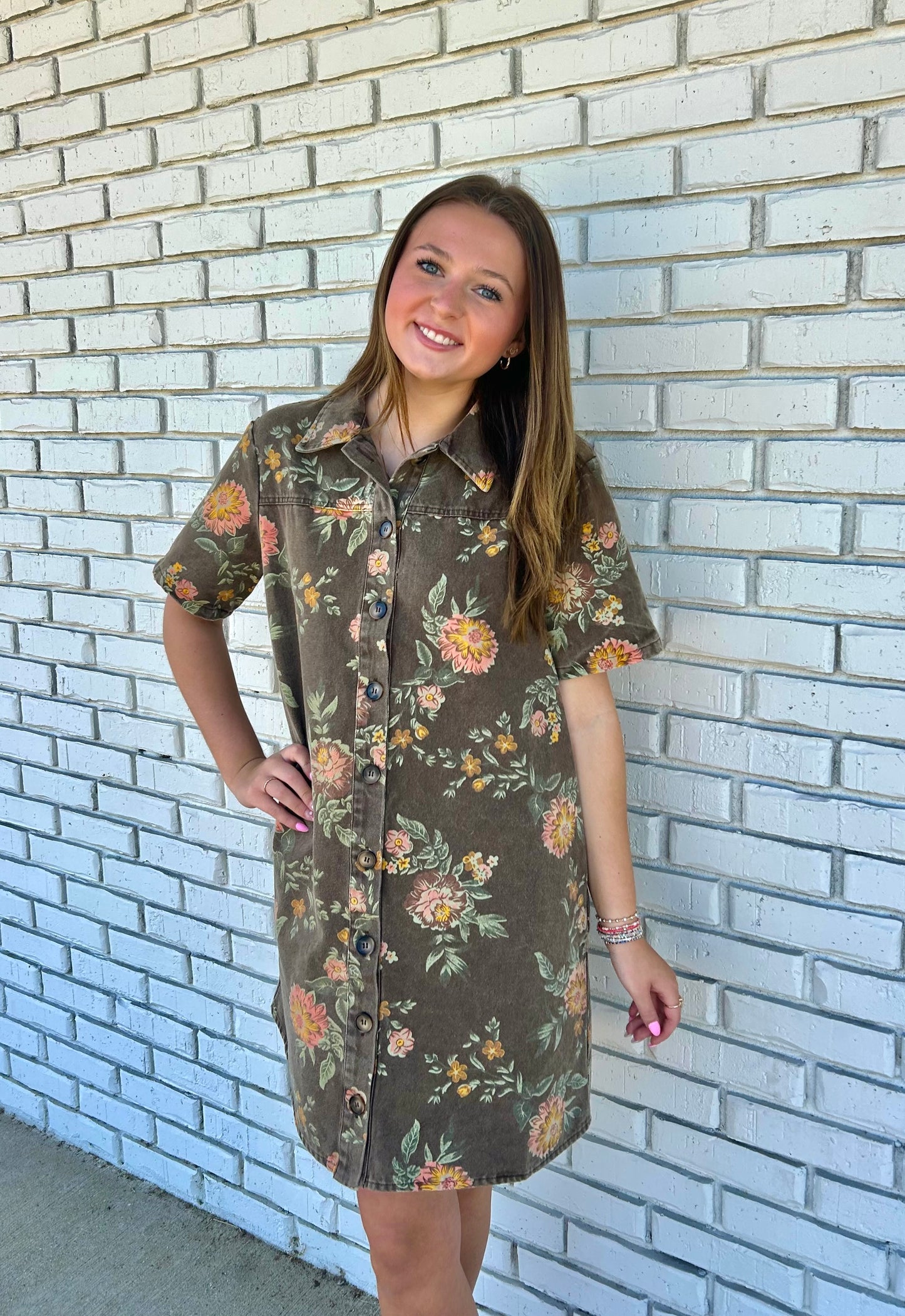 Floral Denim Dress