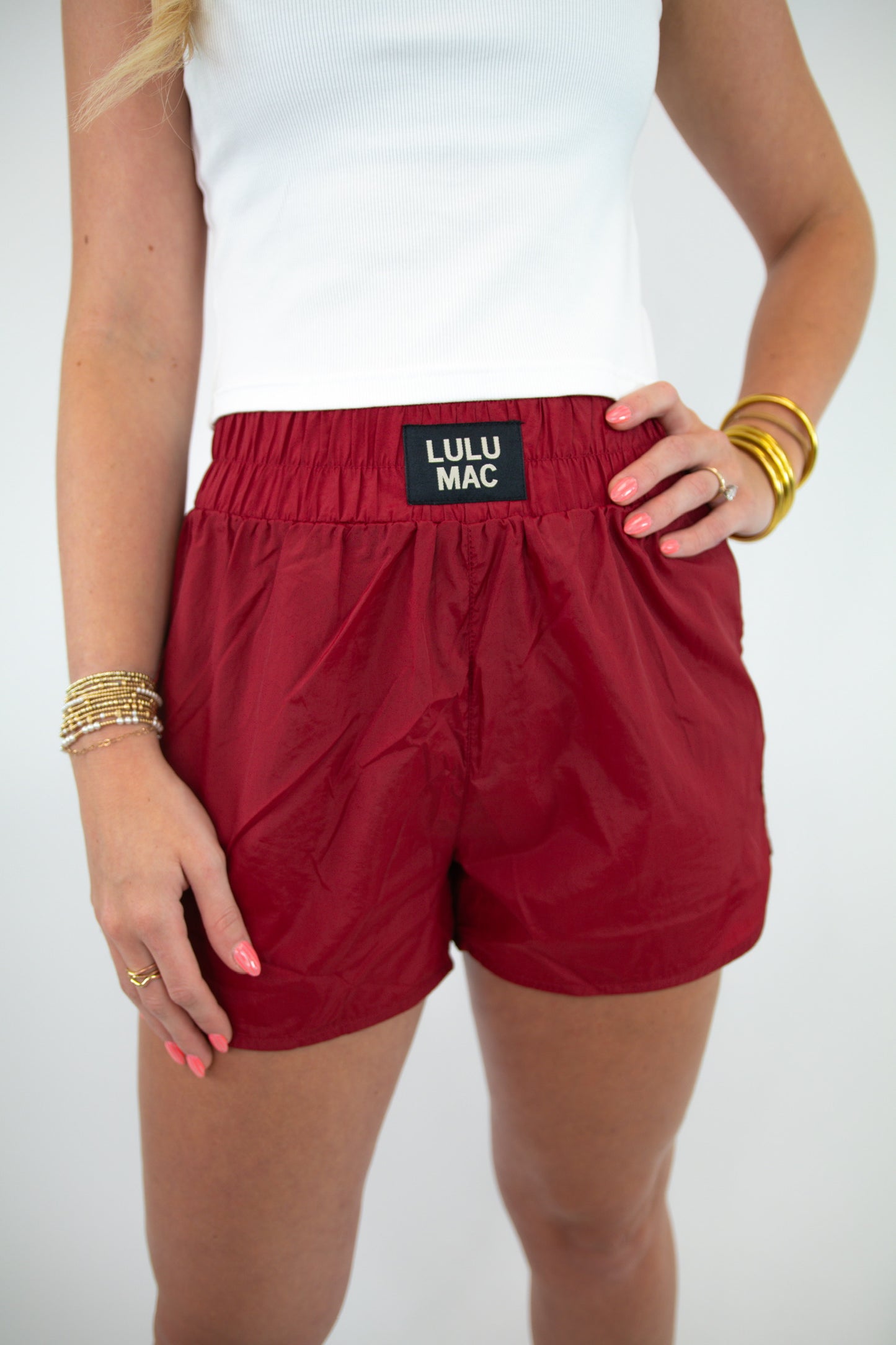 Maroon LULU MAC Shorts