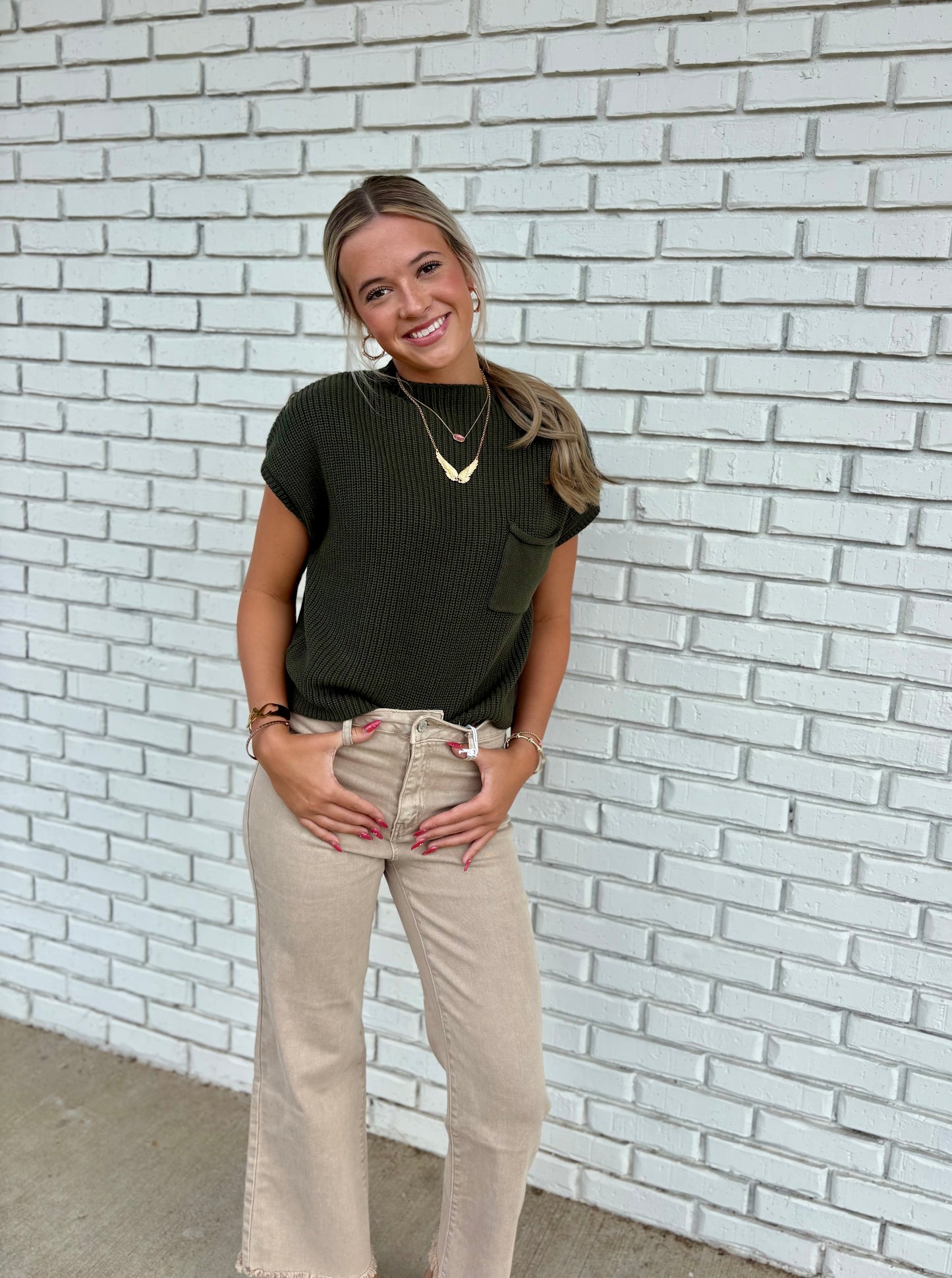 Simply Olive Mock Neck