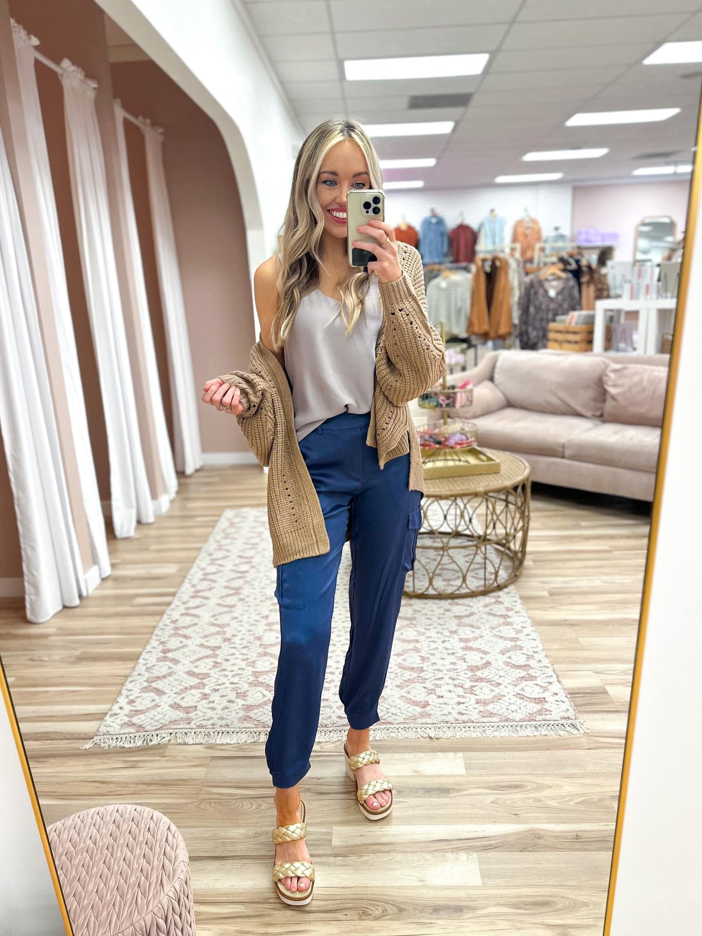 Satin Blue Joggers