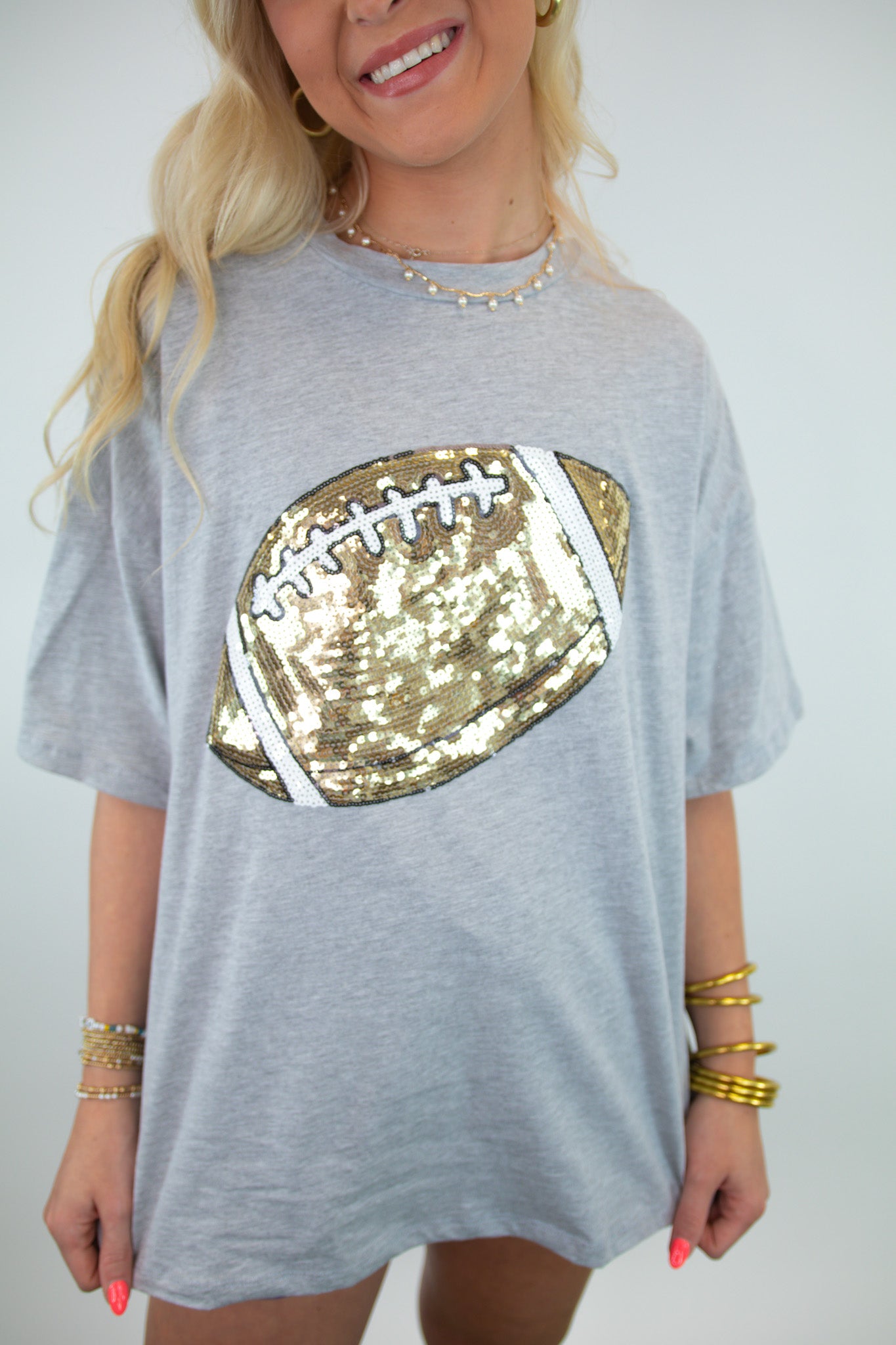 Game Day Sequin Football Tee