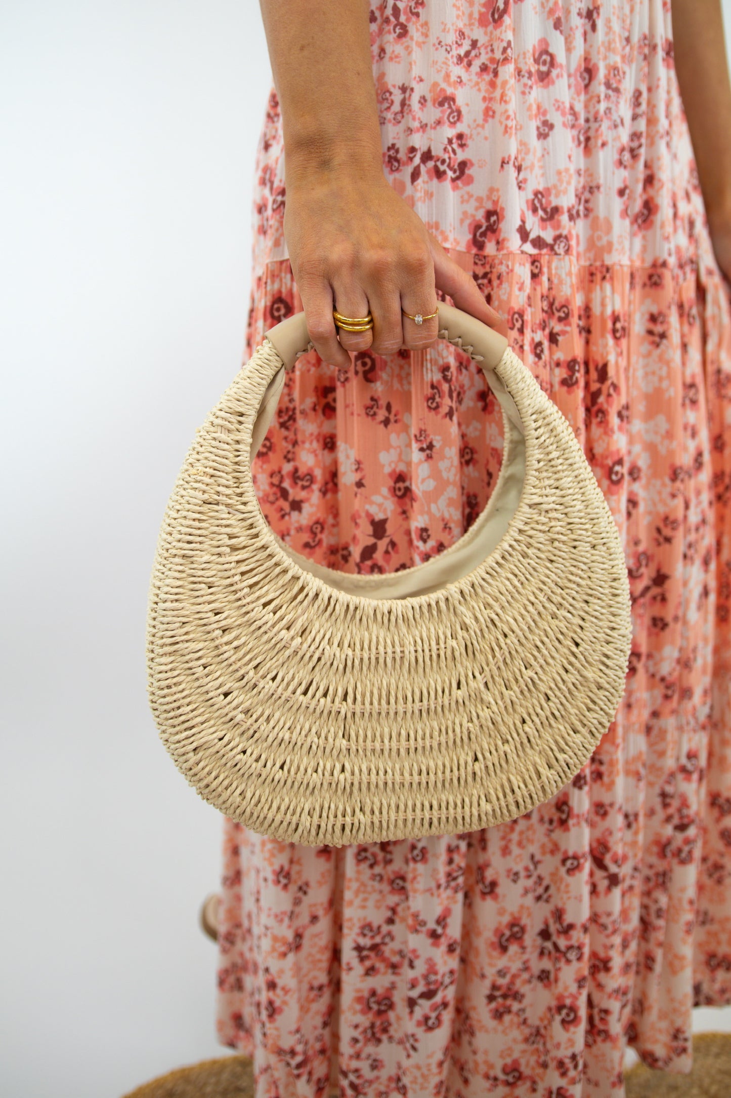 Natural Woven Straw Beach Bag