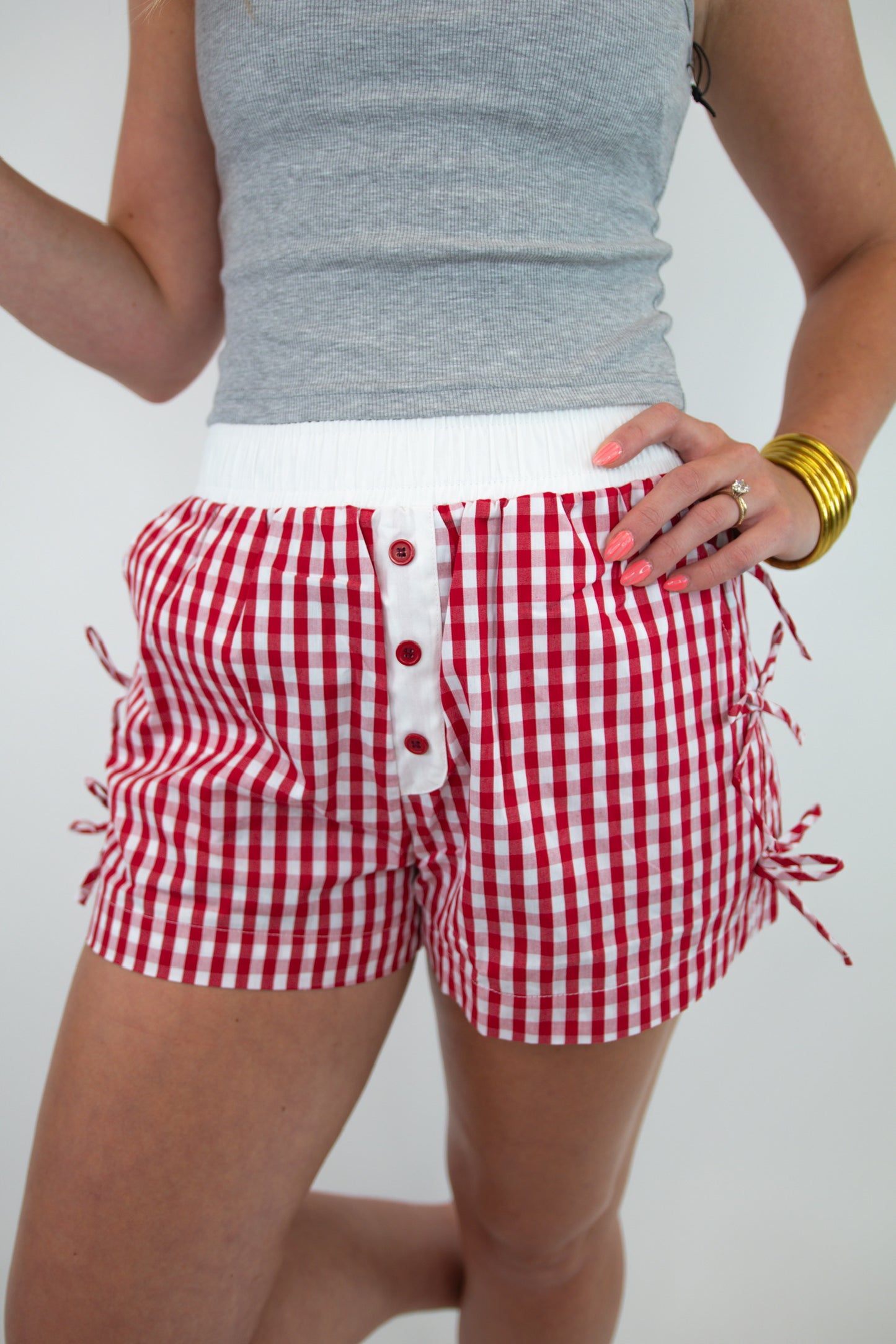 Gingham Bow Lulu Mac Boxer Shorts