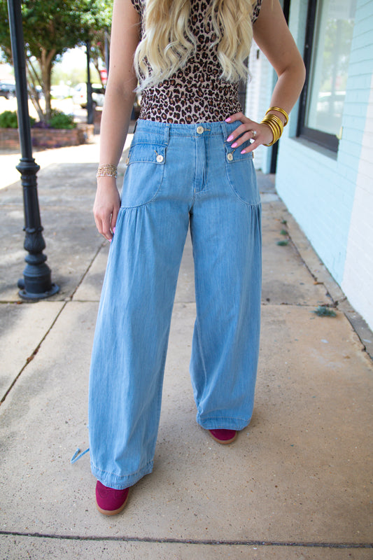 Cotton Denim Lotus Jean