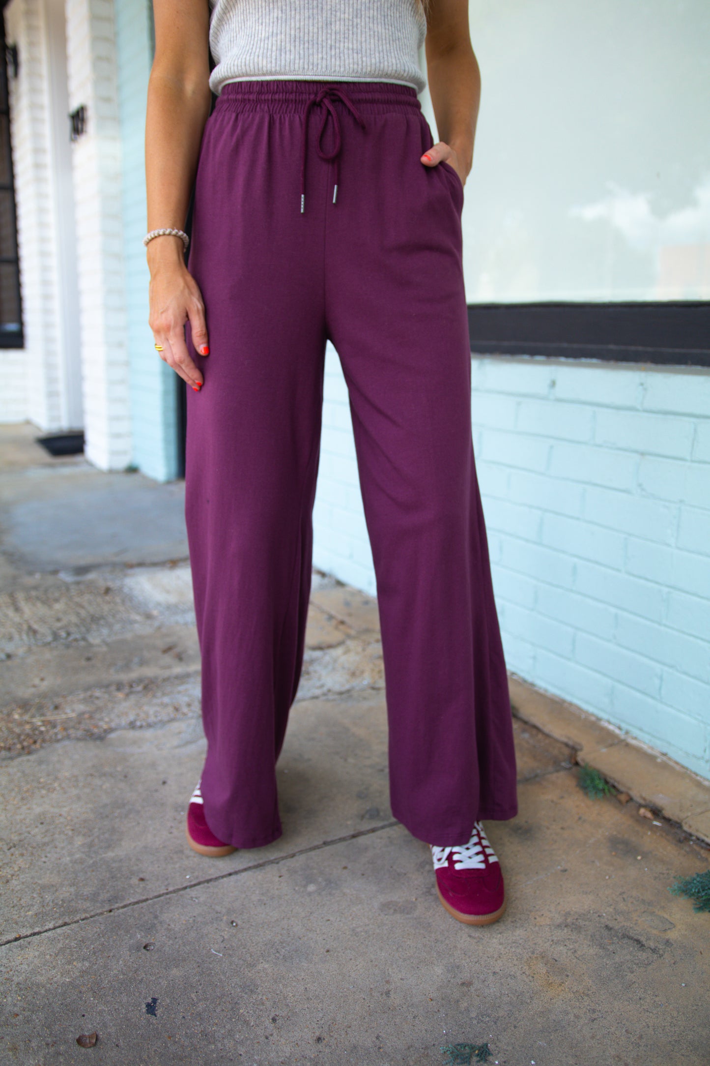 Knit Casual Drawstring Pants