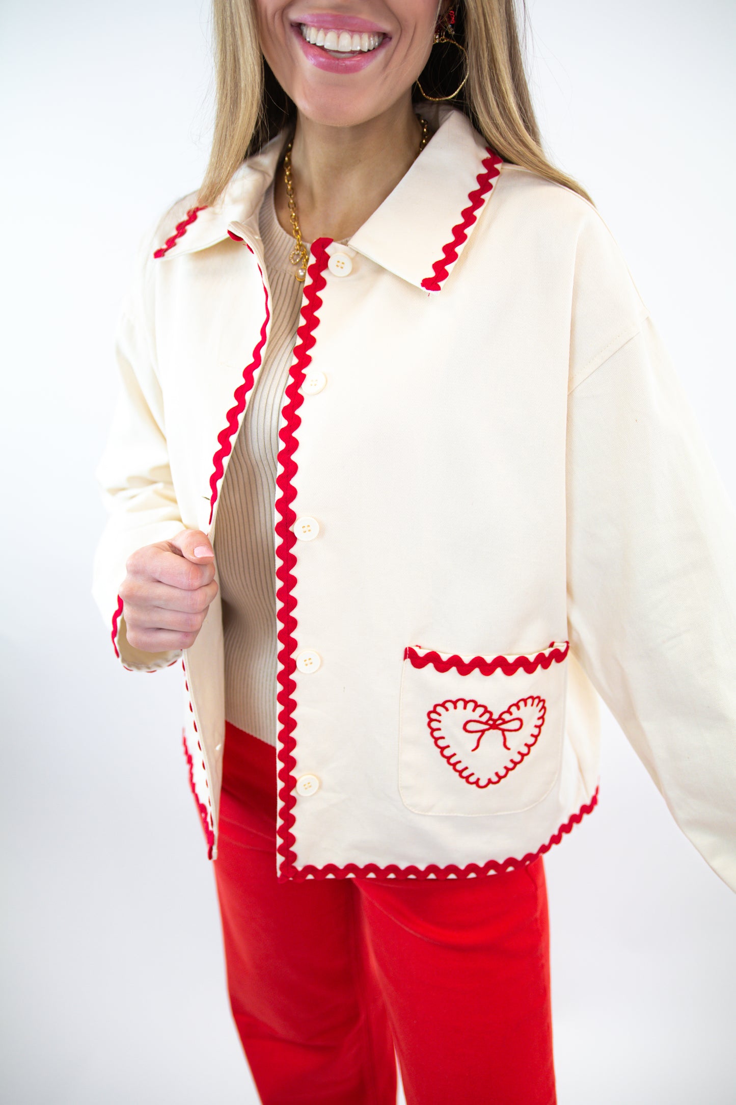 Heartbreaker Cream & Red Jacket