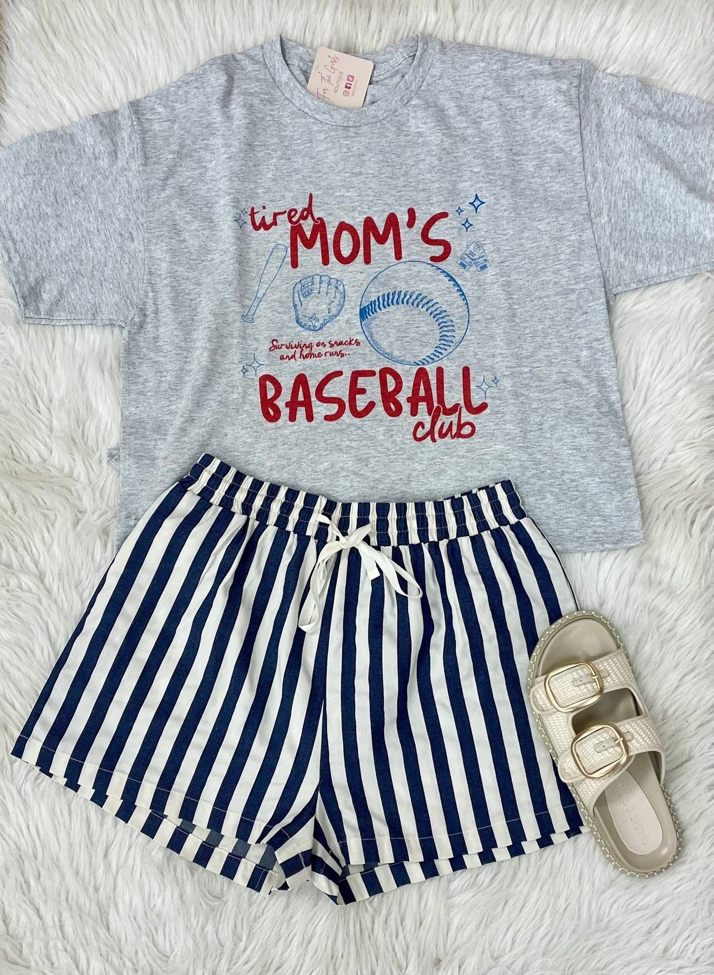 Stripe Twill Denim Shorts