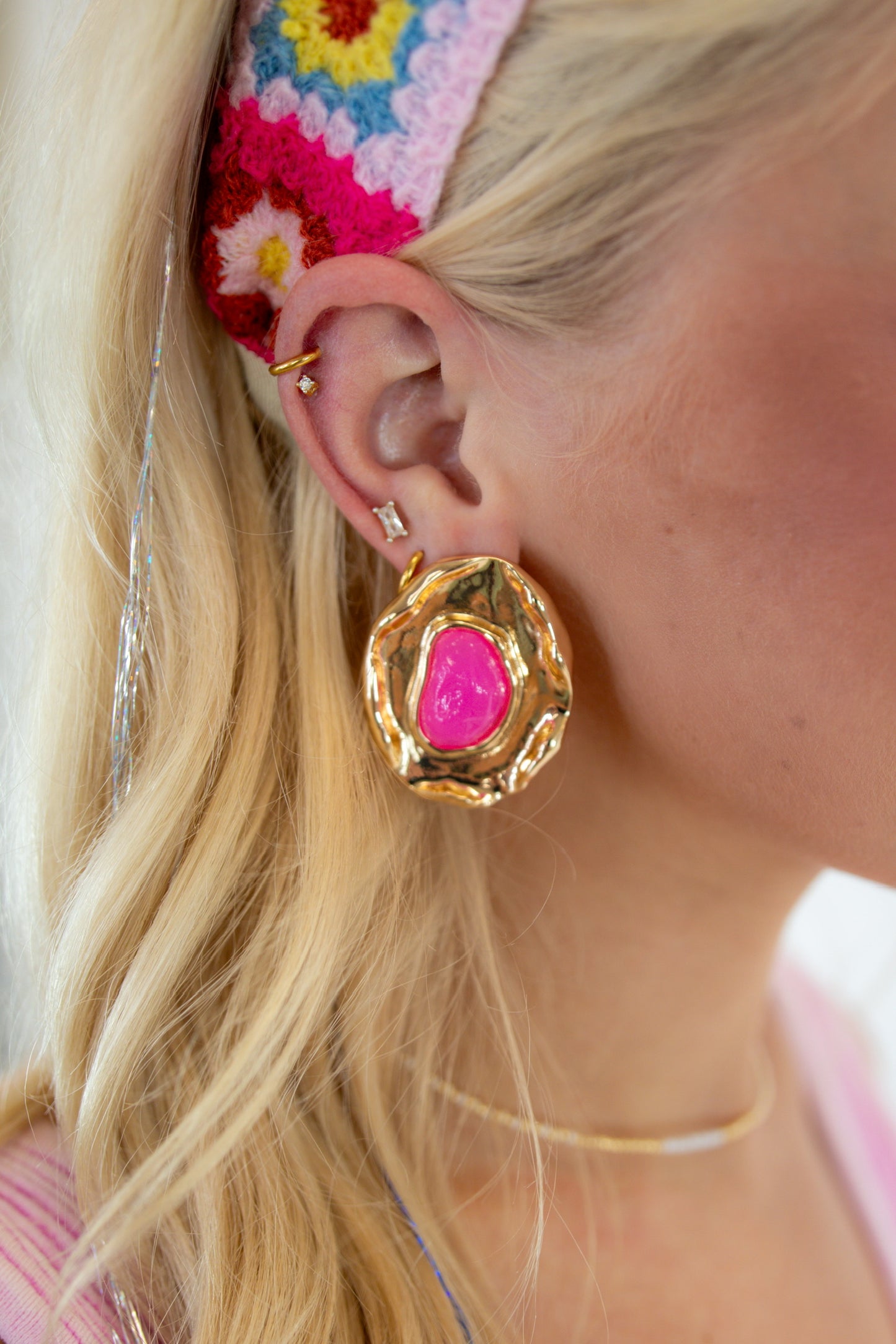 Melt Detail Gold Earrings