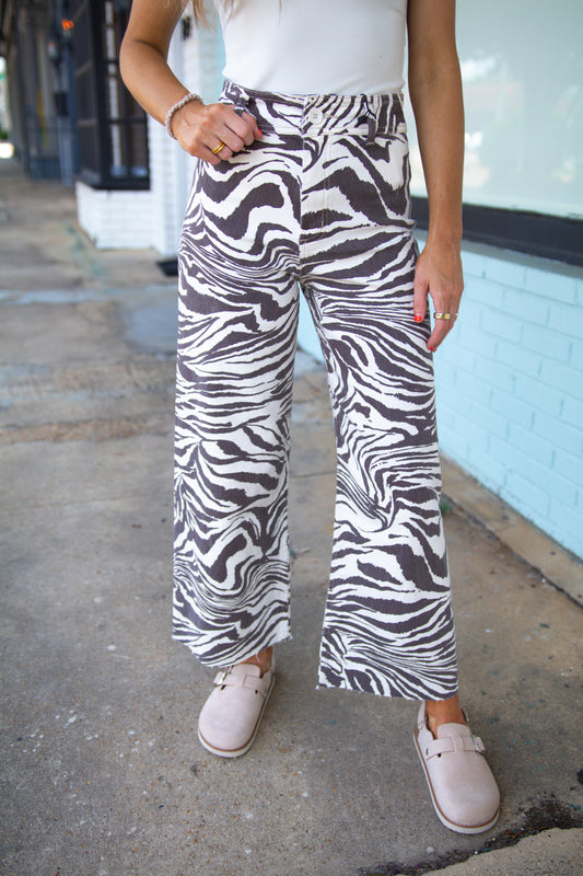 Natural Zebra Print Jeans