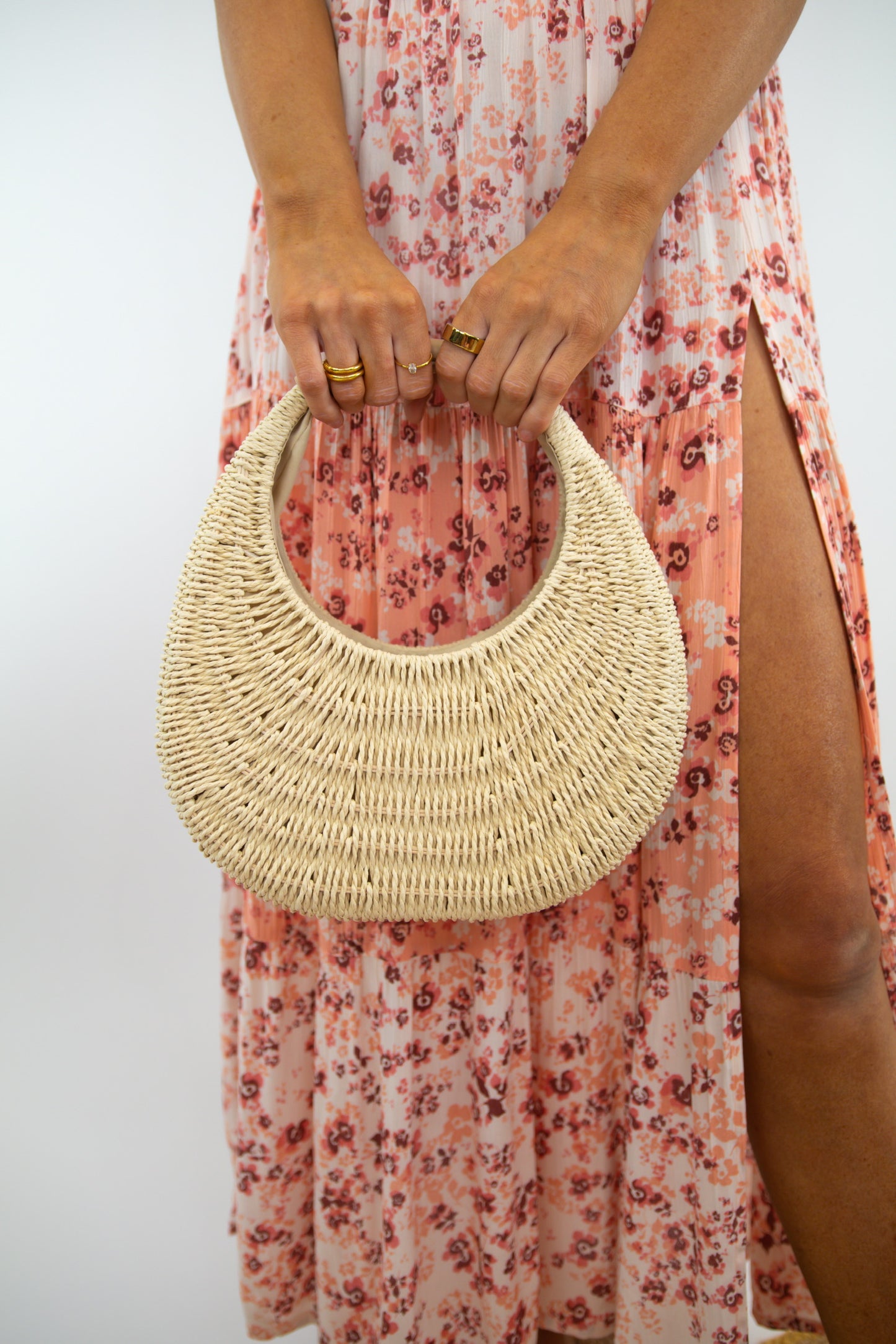 Natural Woven Straw Beach Bag