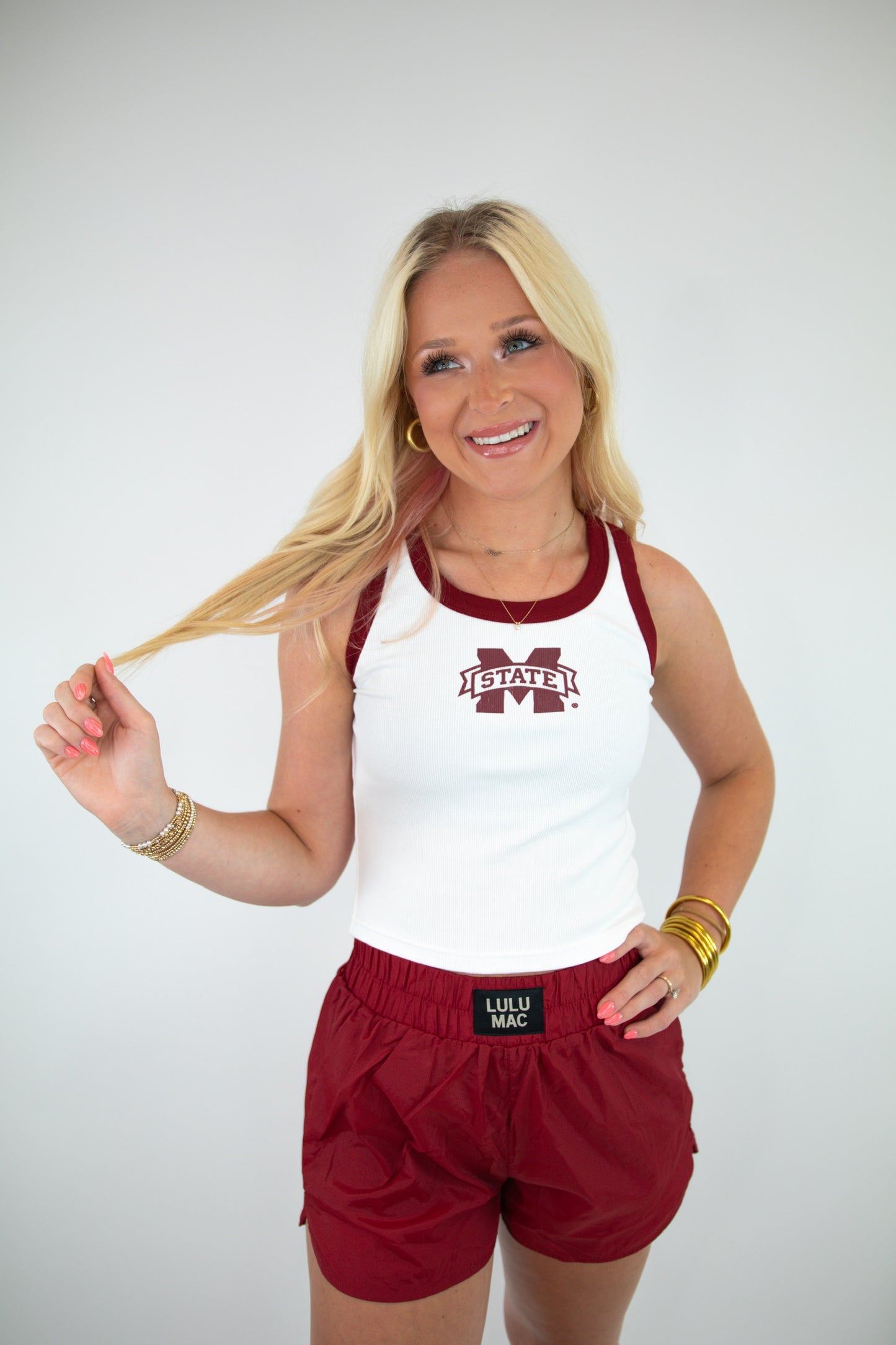 Maroon LULU MAC Shorts