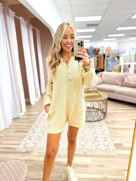 Oatmeal Knit Romper