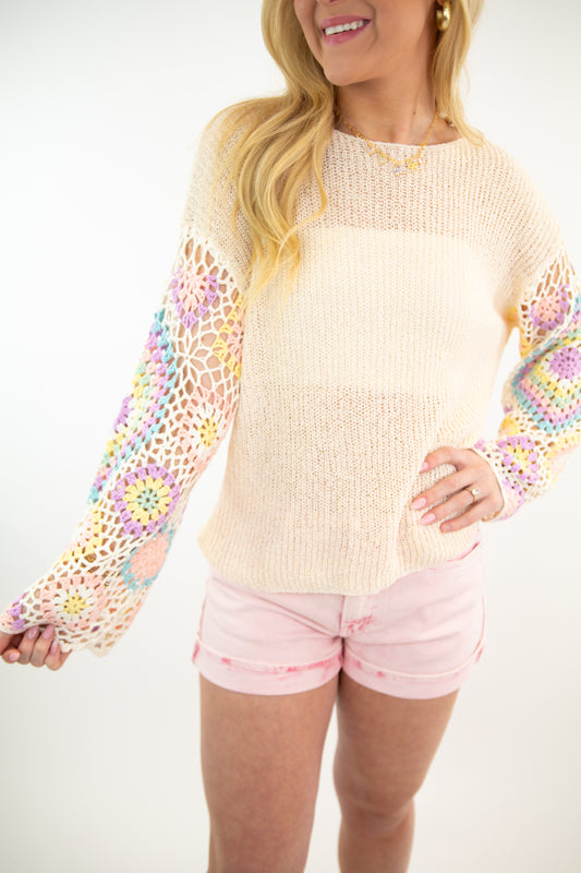 Granny Square Crochet Light Weight Sweater