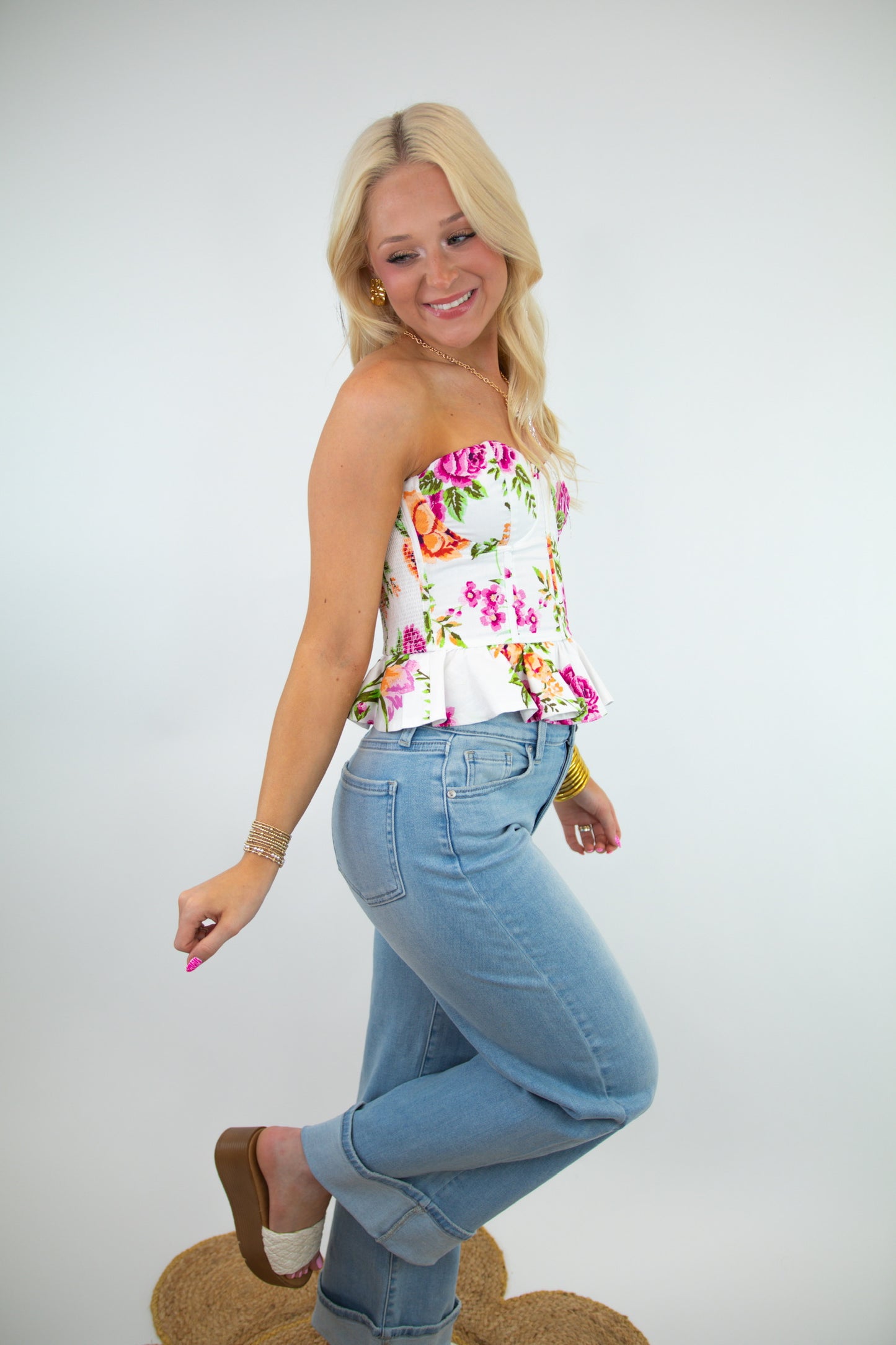 Light Wash Cuffed Denim