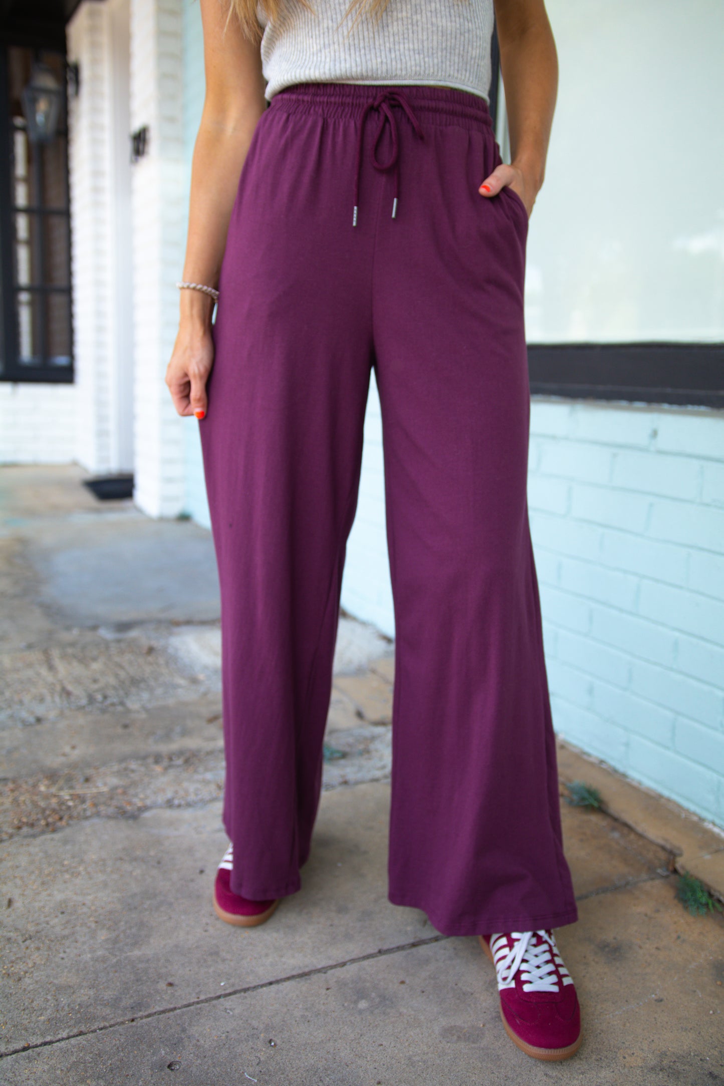 Knit Casual Drawstring Pants