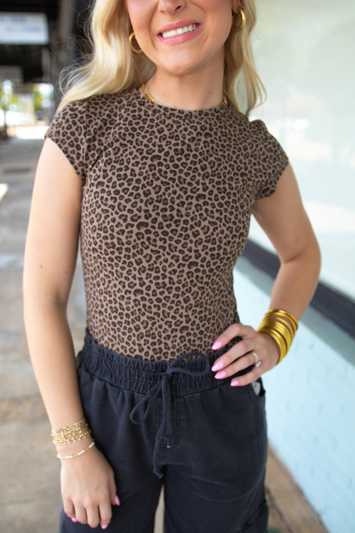 Short Sleeve Leopard Bodysuit