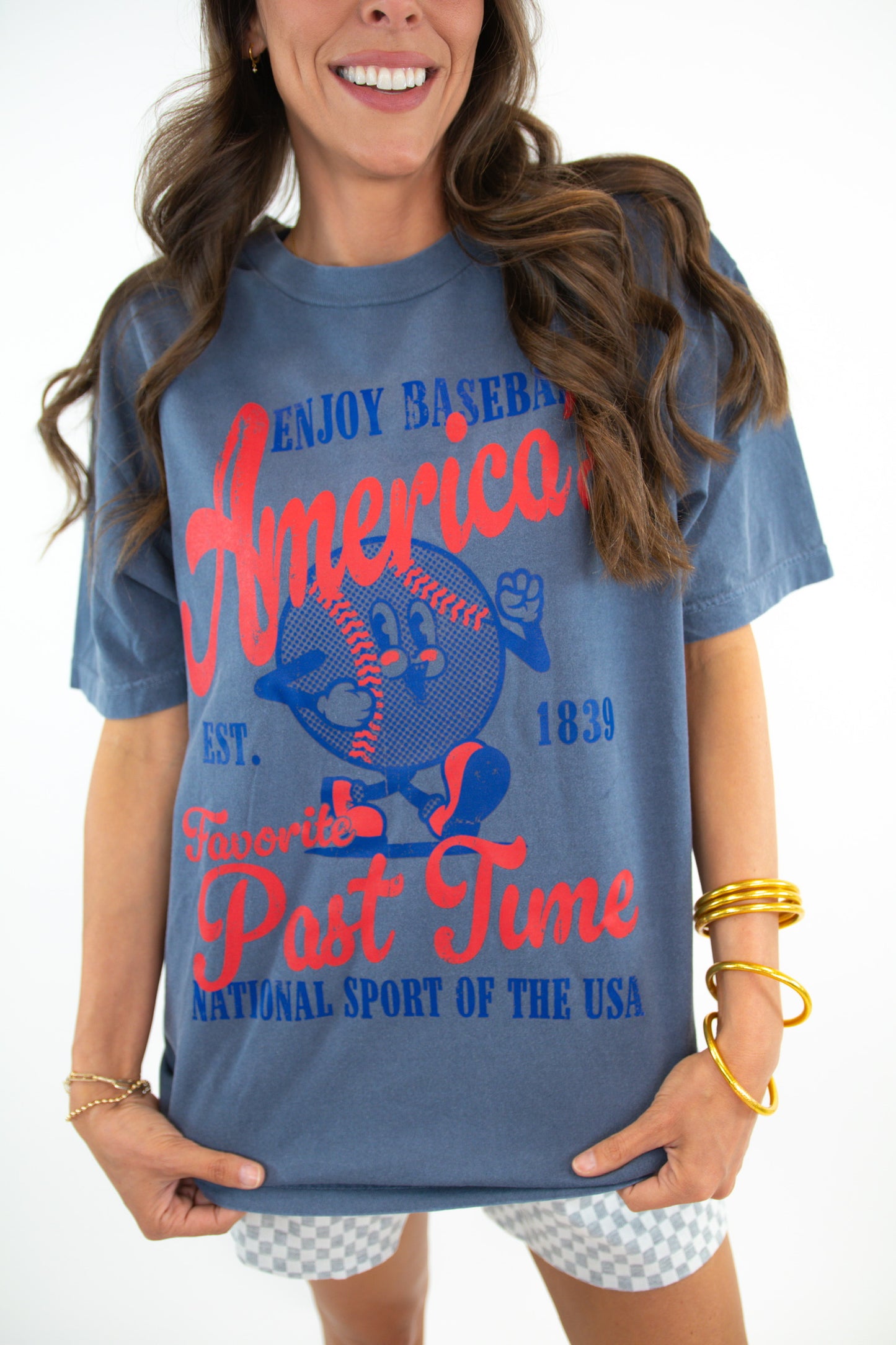 America's Favorite, Baseball Oversized Graphic Tee
