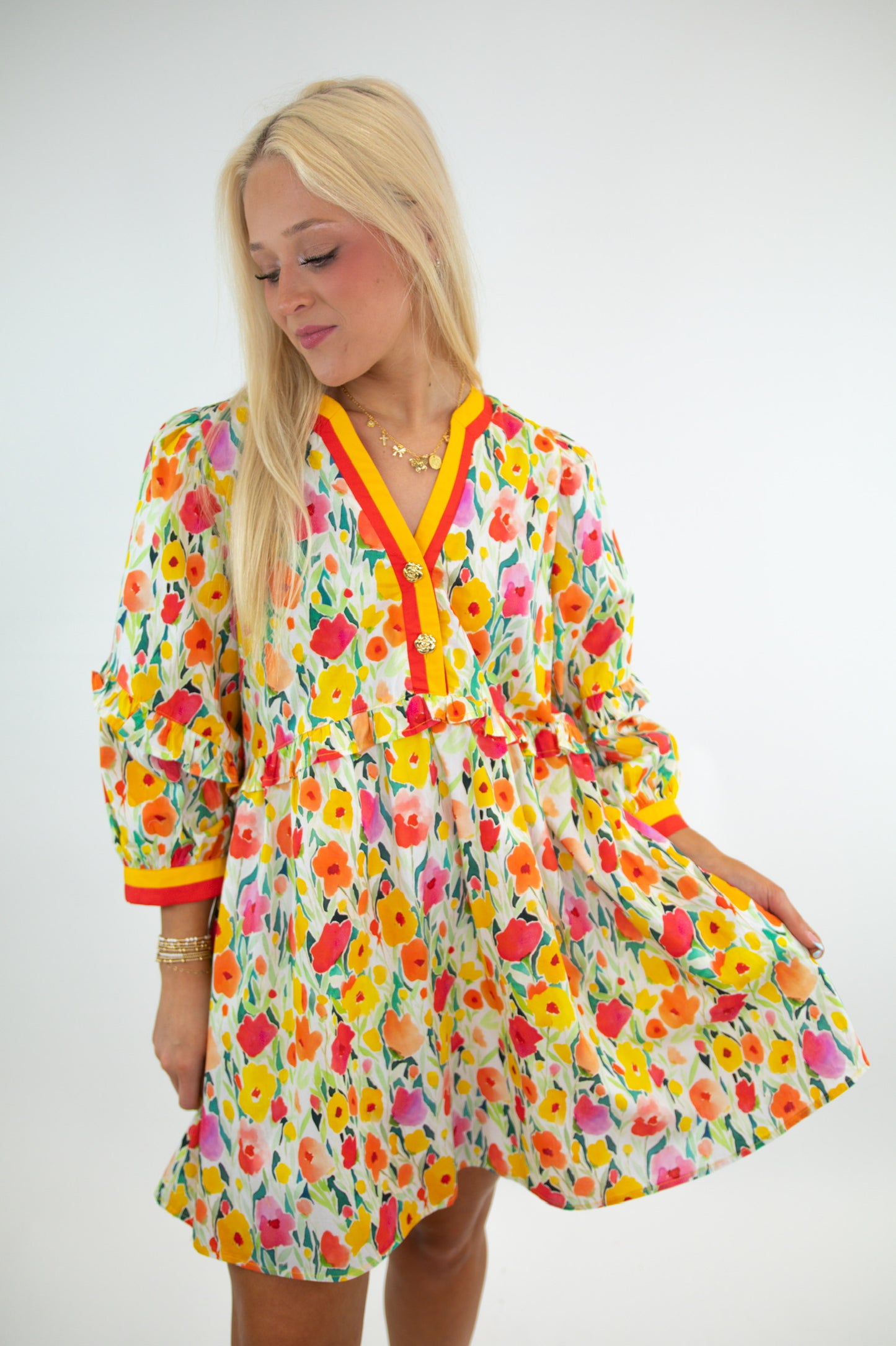 Spring Florals Yellow Dress