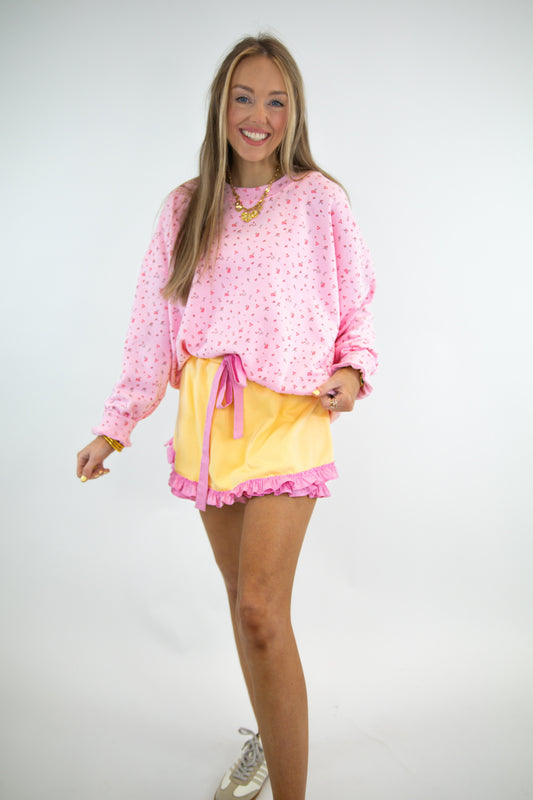 Pink Ditsy Floral Oversized Pullover