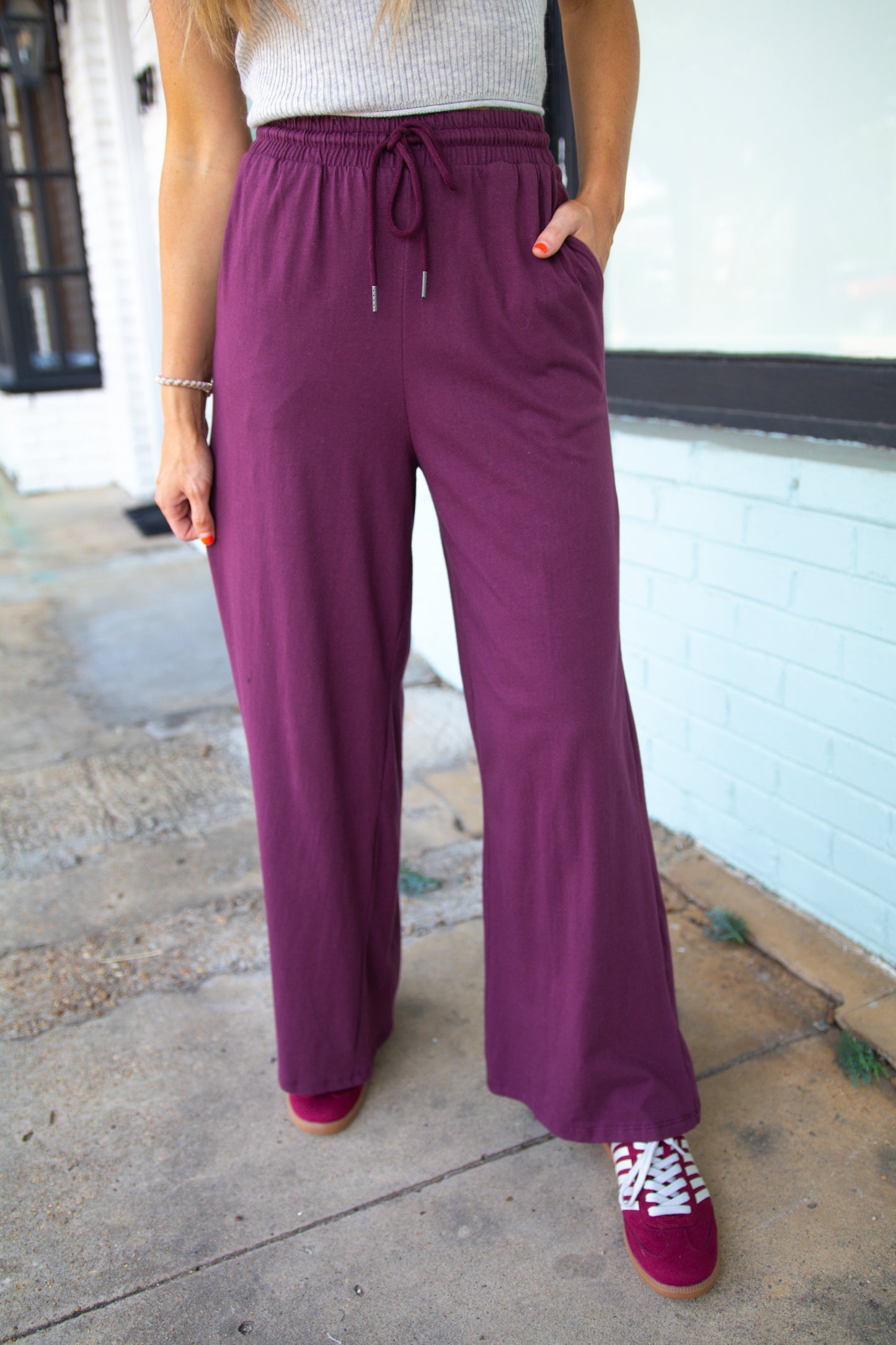 Knit Casual Drawstring Pants