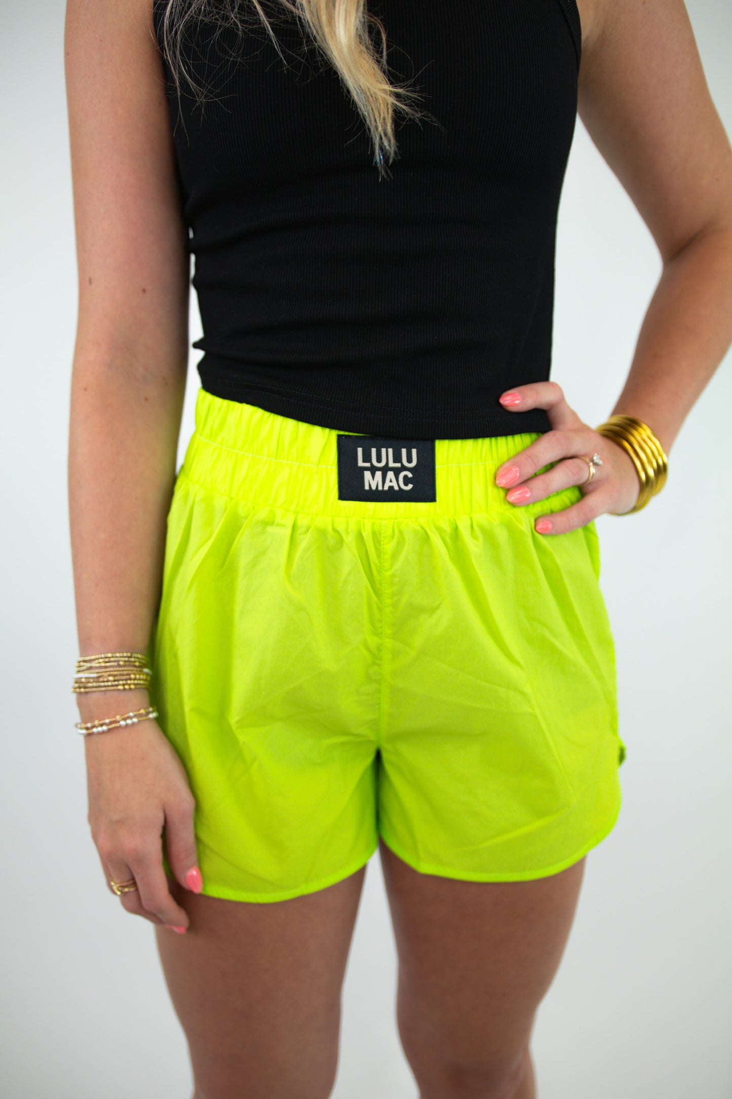Lime Green Lulu Mac Shorts