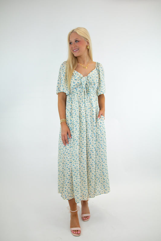 Floral Print Flowy Midi Dress