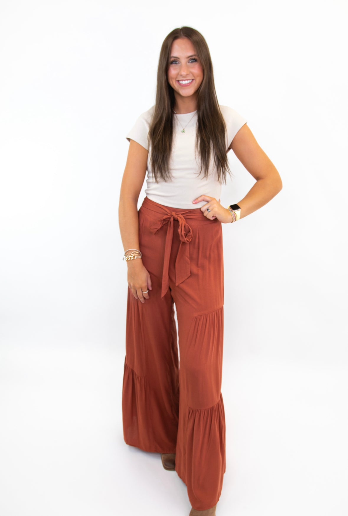 Terra Cotta Wide Leg Pants