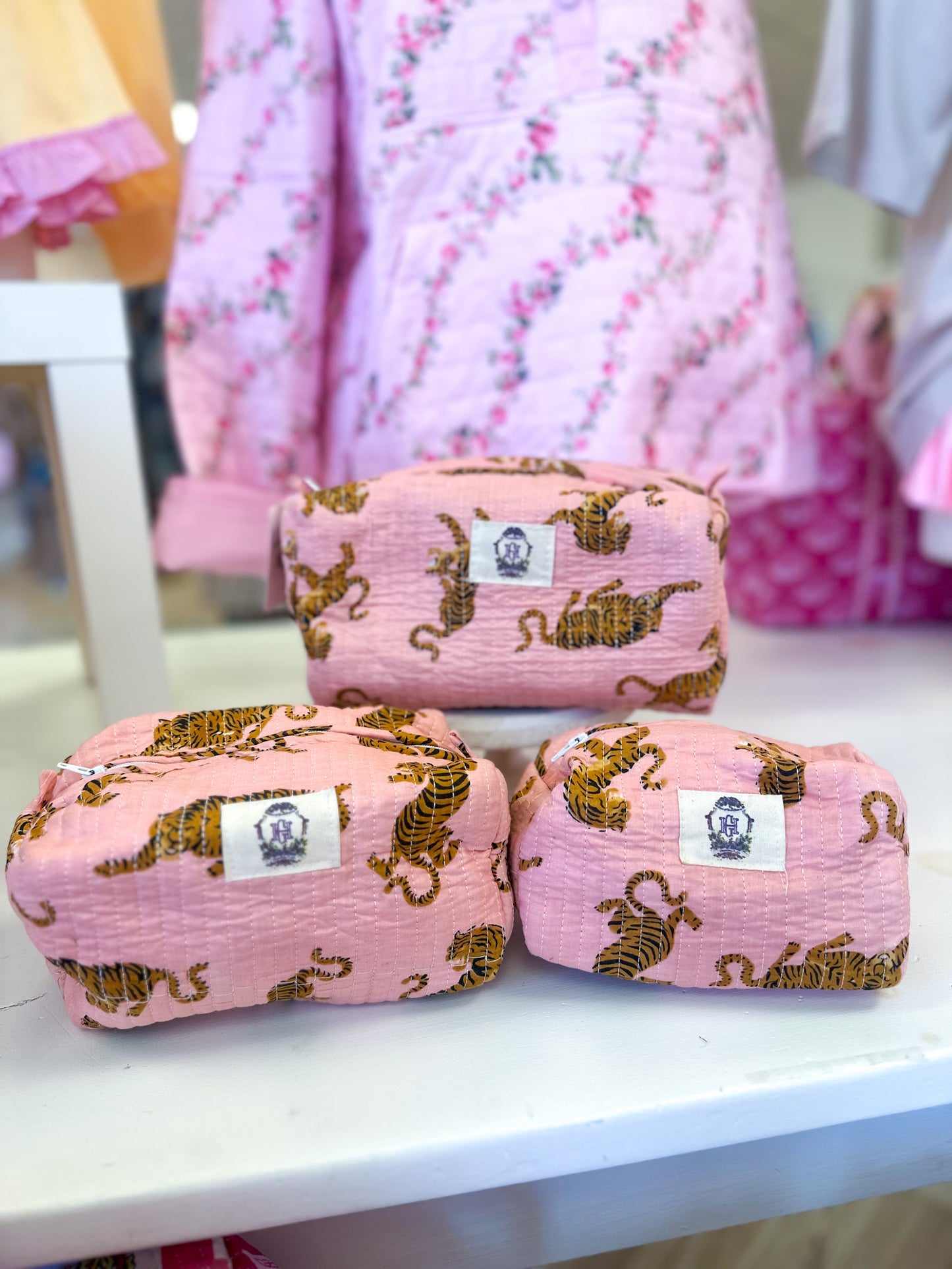 Pink Tiger Cosmetic Bags Set