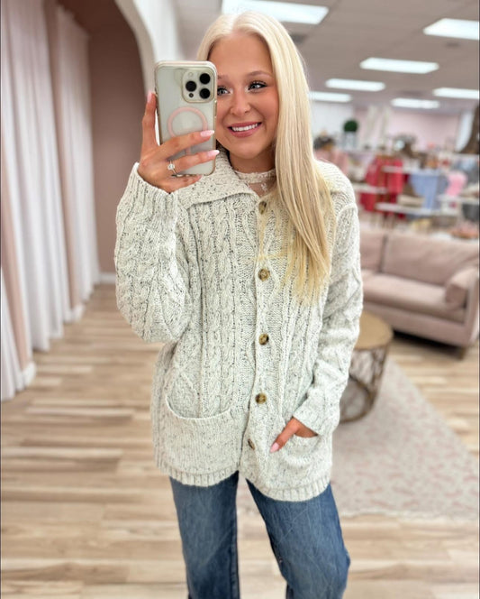 Button Down Oversized Cardigan