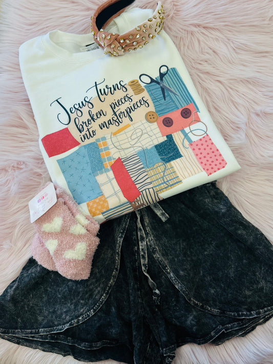 Jesus Masterpieces Patchwork Pullover