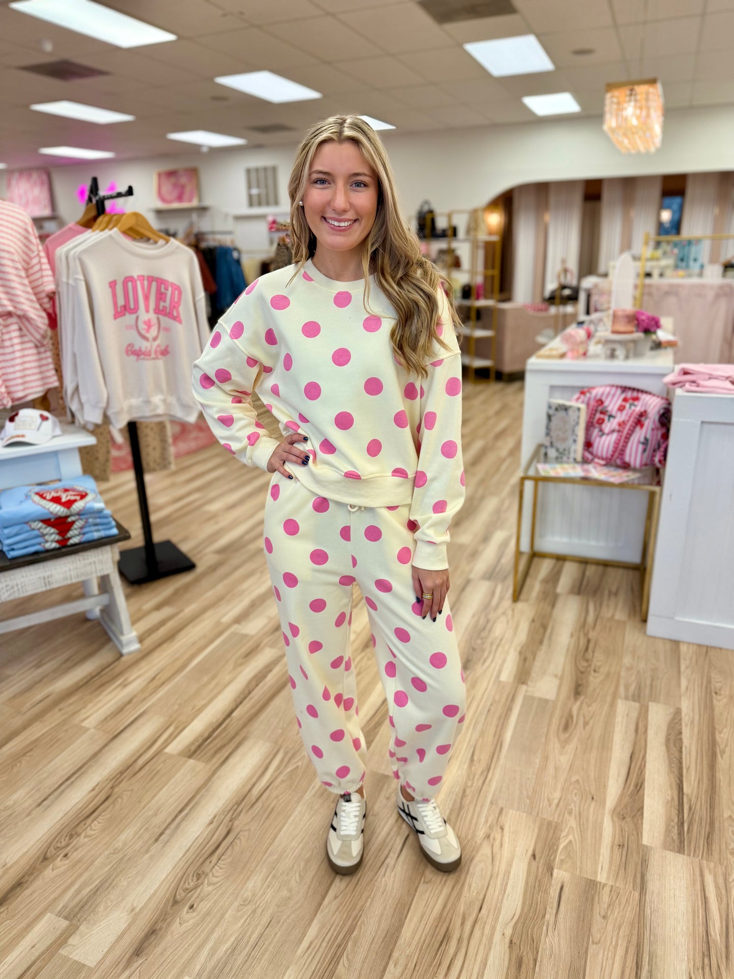 Pink Polka Dot Pullover